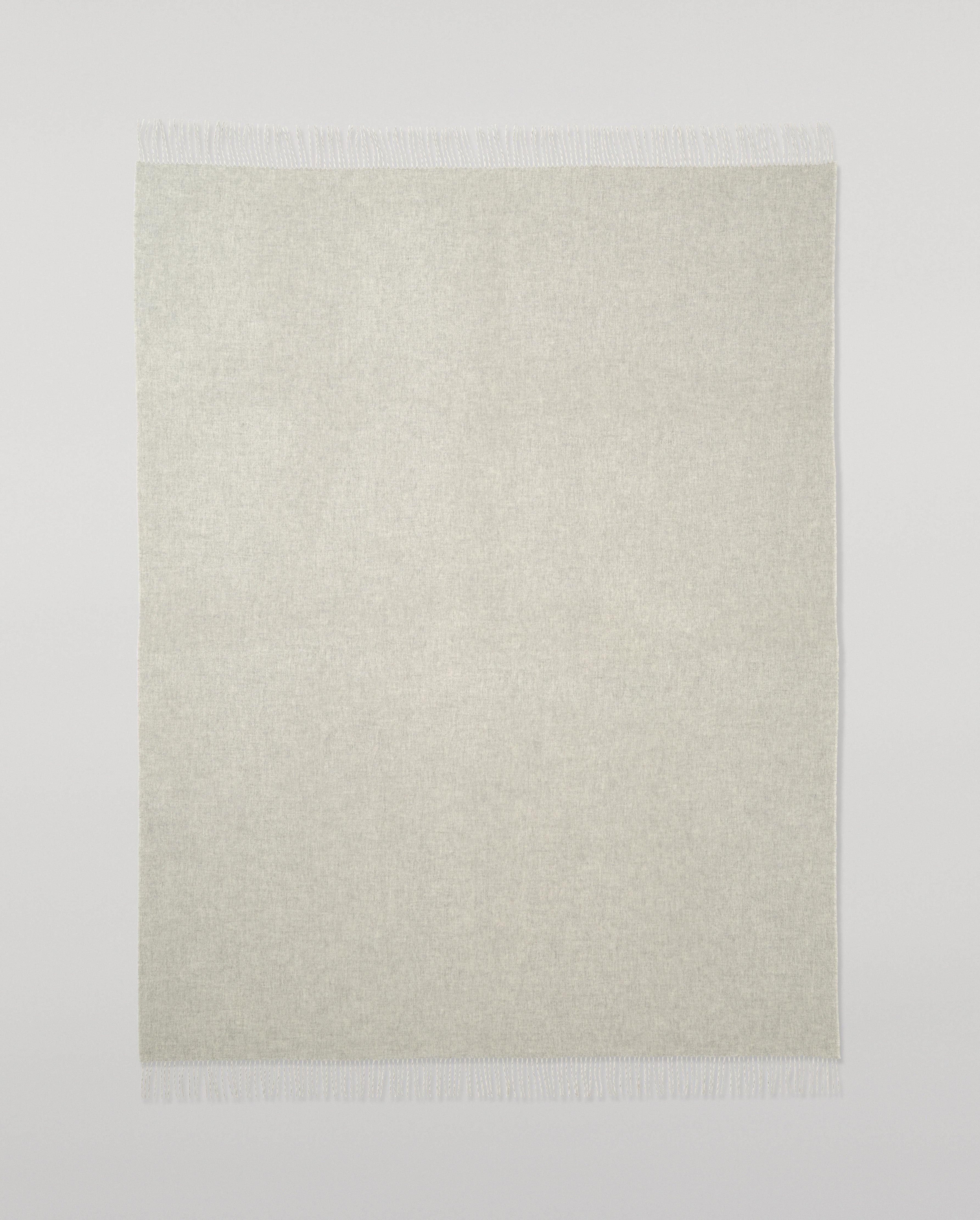 Reversible Light Grey & White Cashmere Throw