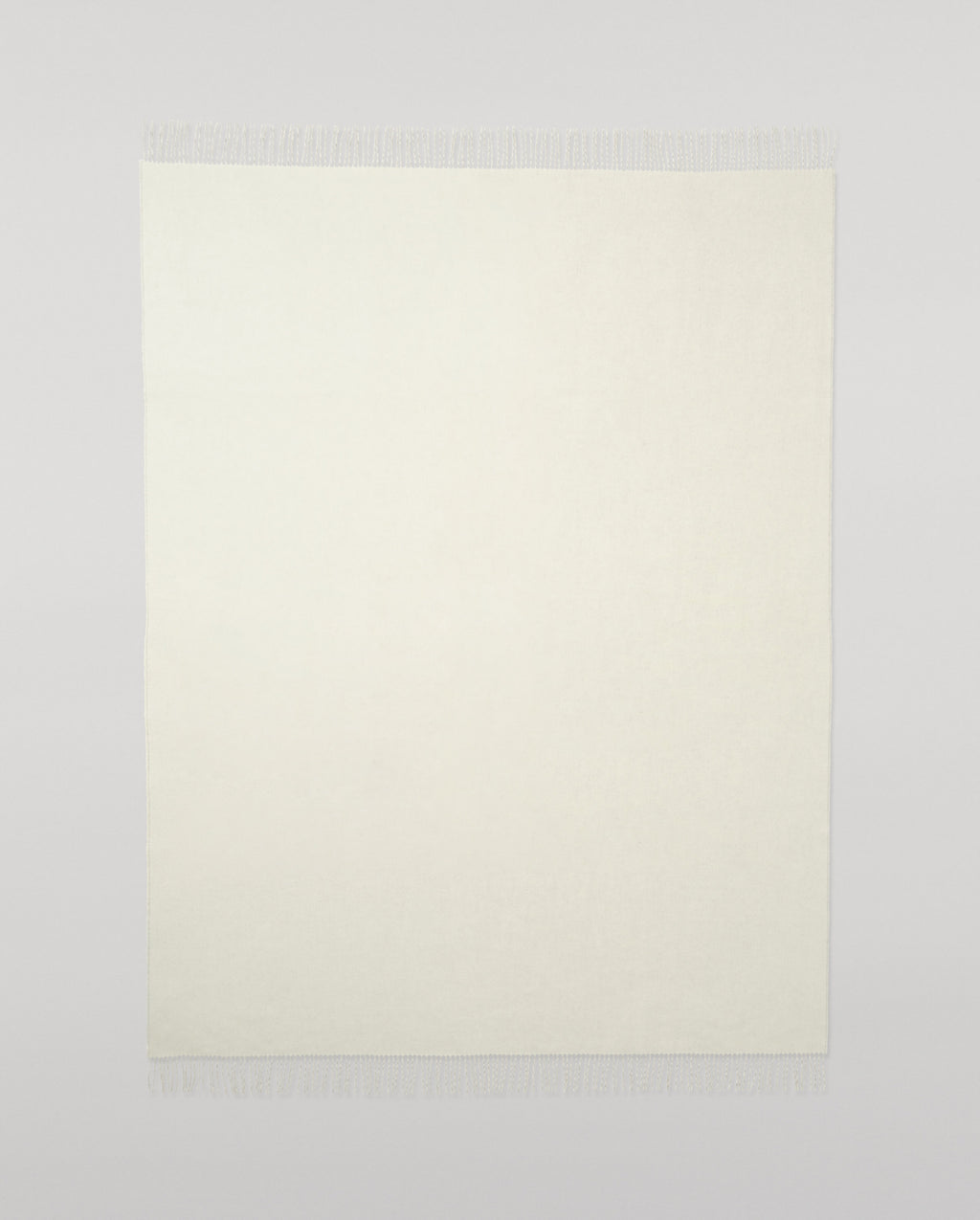Reversible Light Grey & White Cashmere Throw