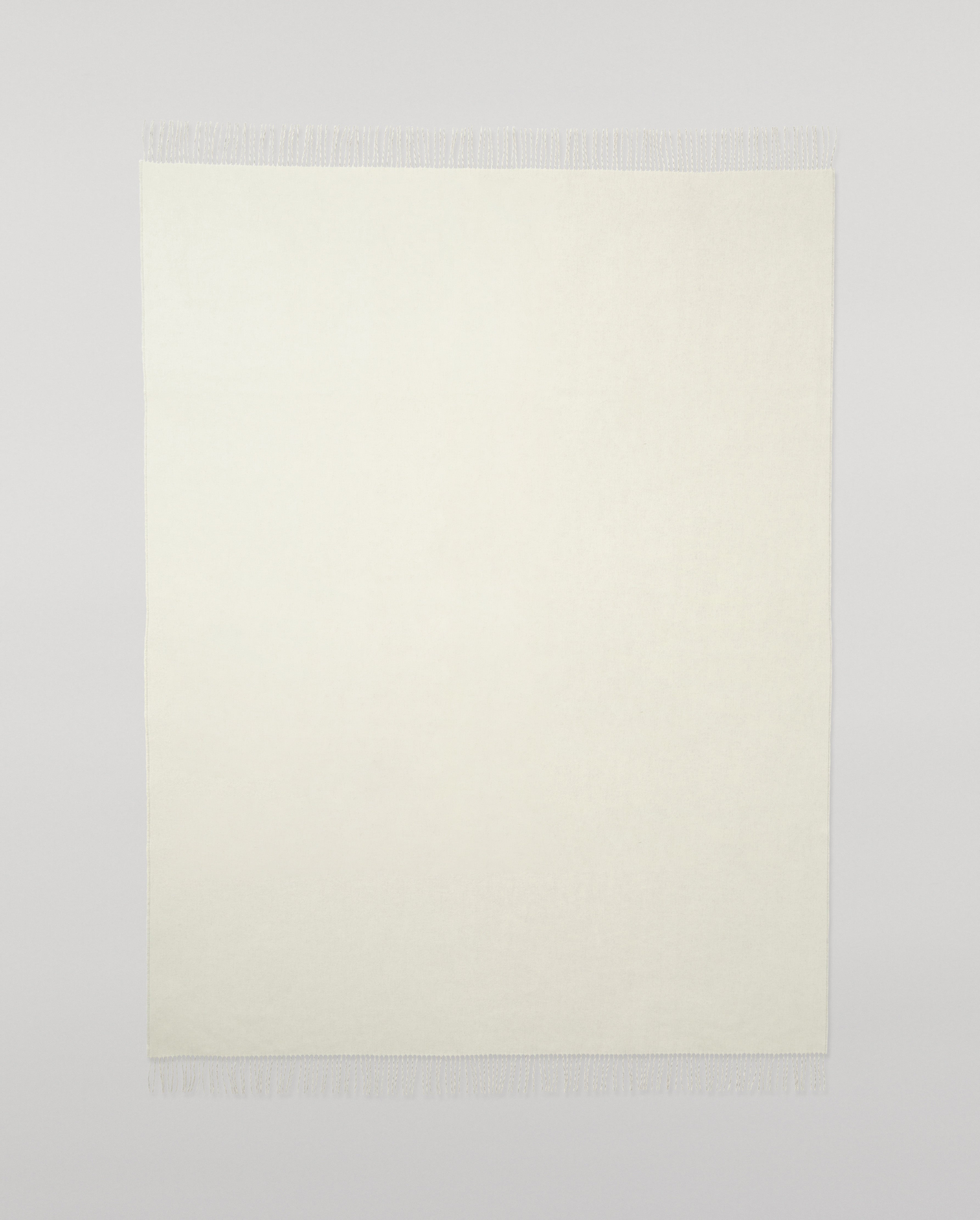 Reversible Light Grey & White Cashmere Throw