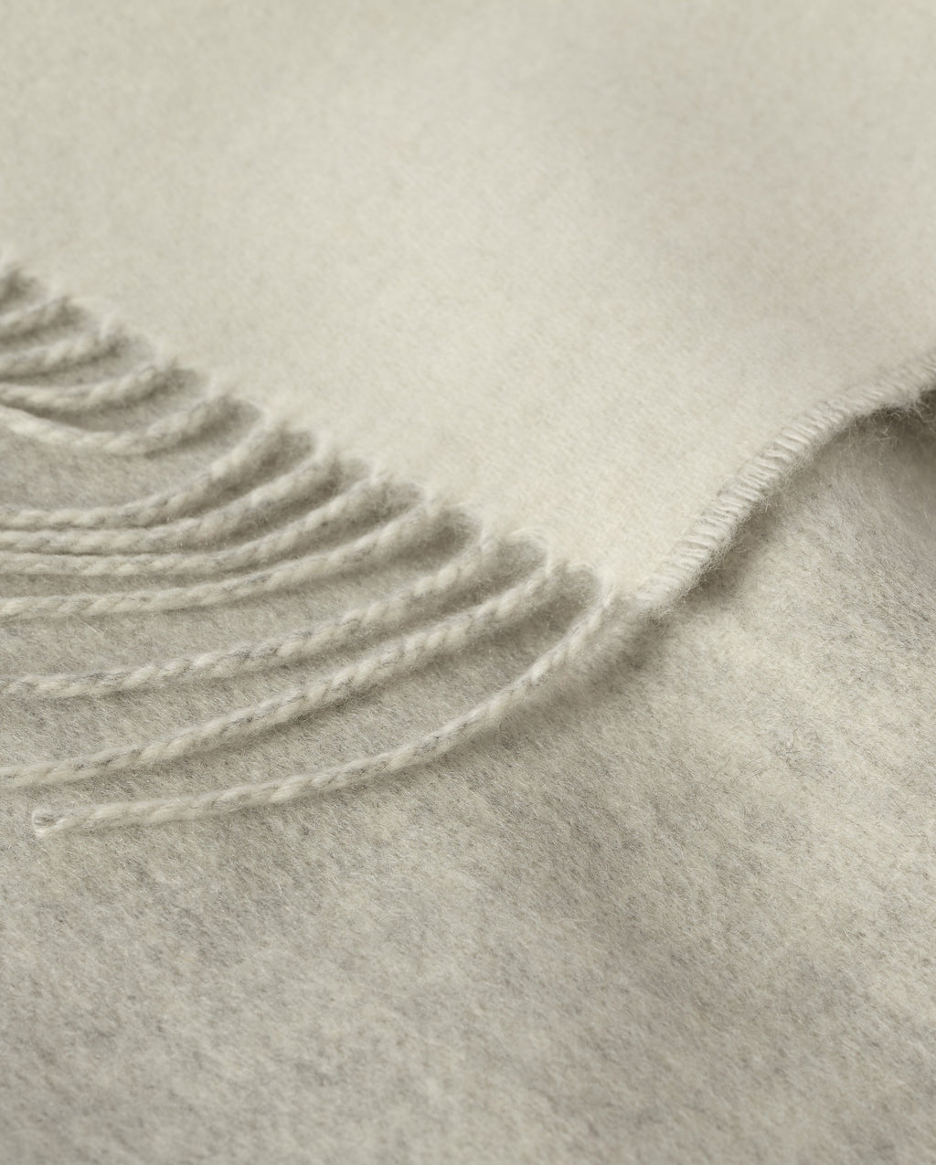 Reversible Light Grey & White Cashmere Throw