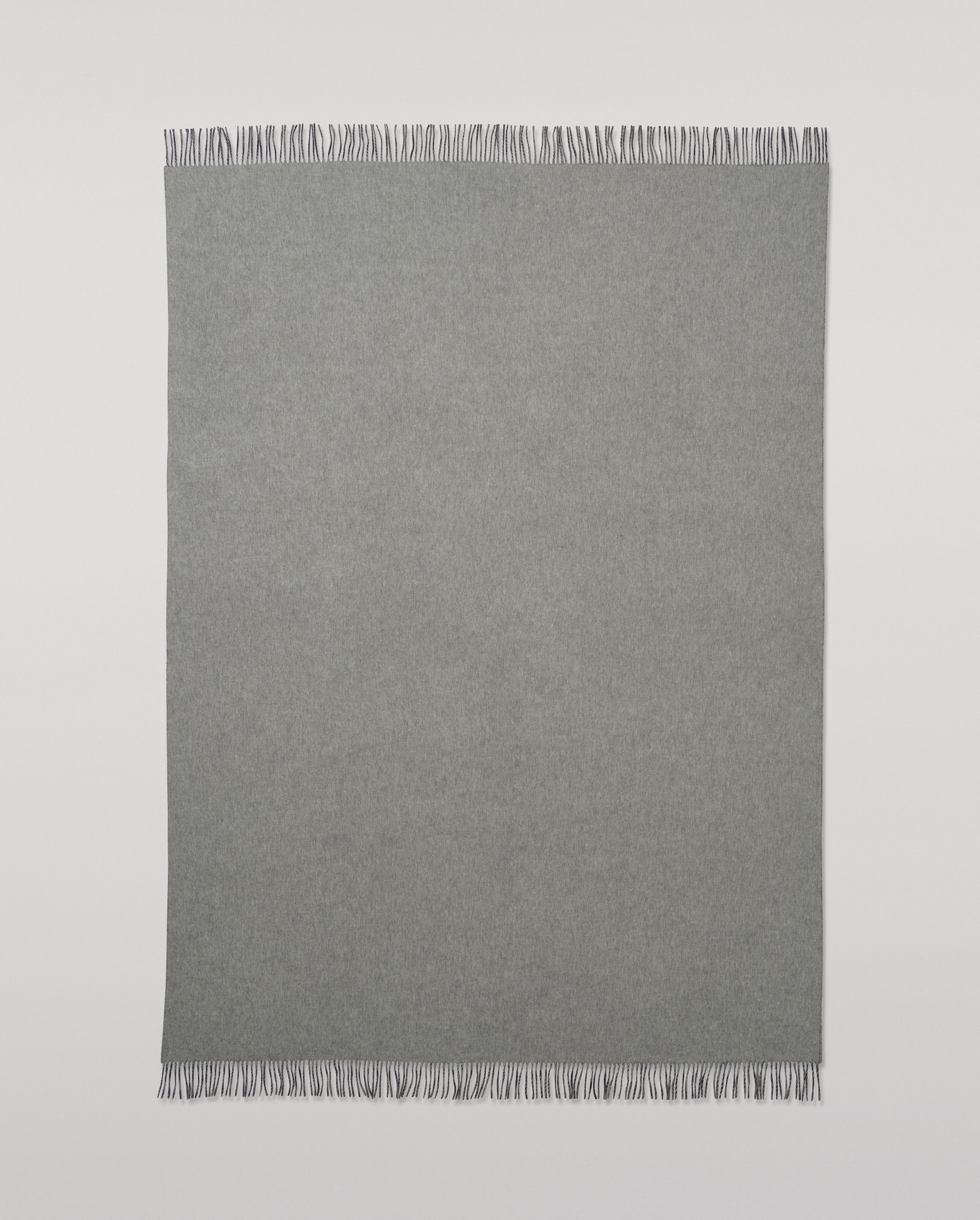 Reversible Navy & Light Grey Cashmere Throw