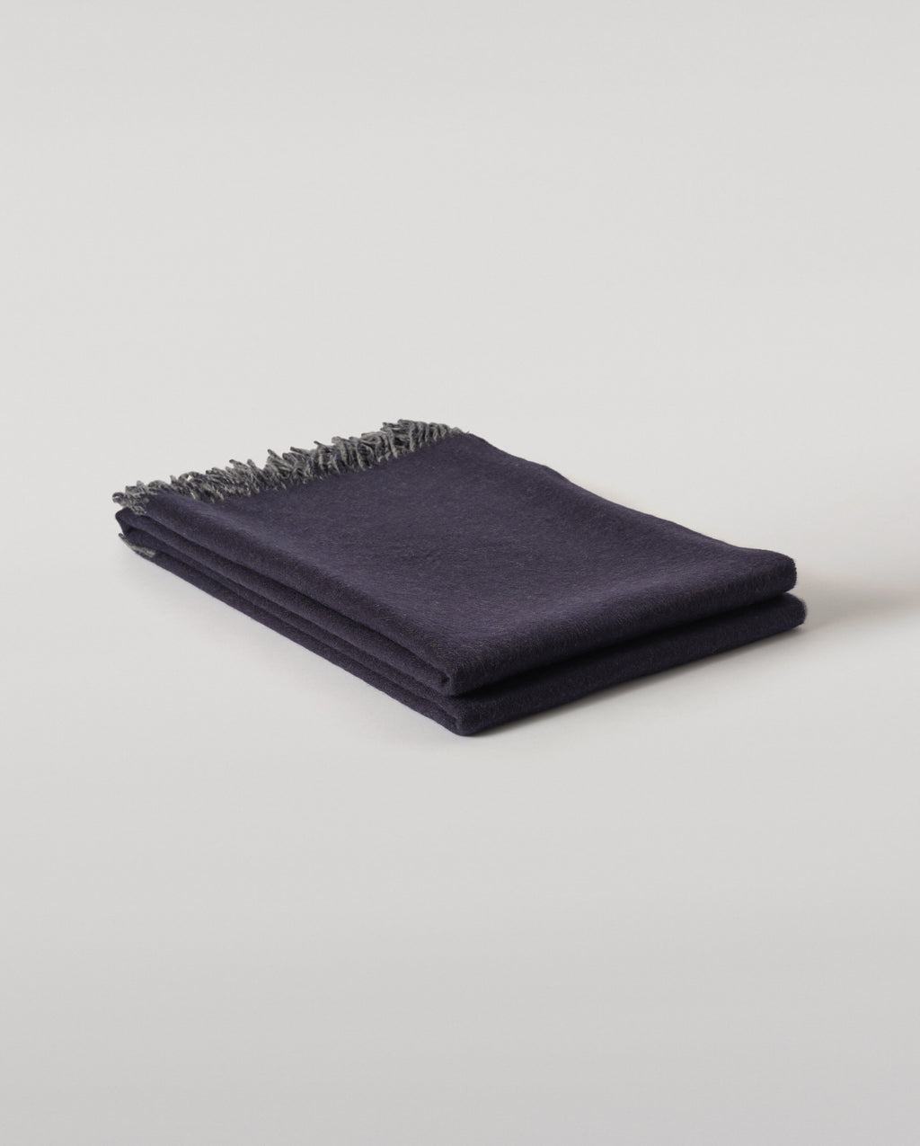 Reversible Navy & Light Grey Cashmere Throw