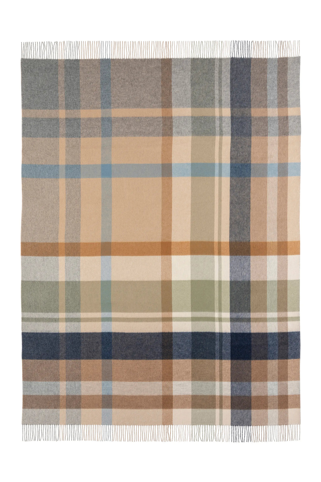 Check Reversible Cashmere Throw in Birch