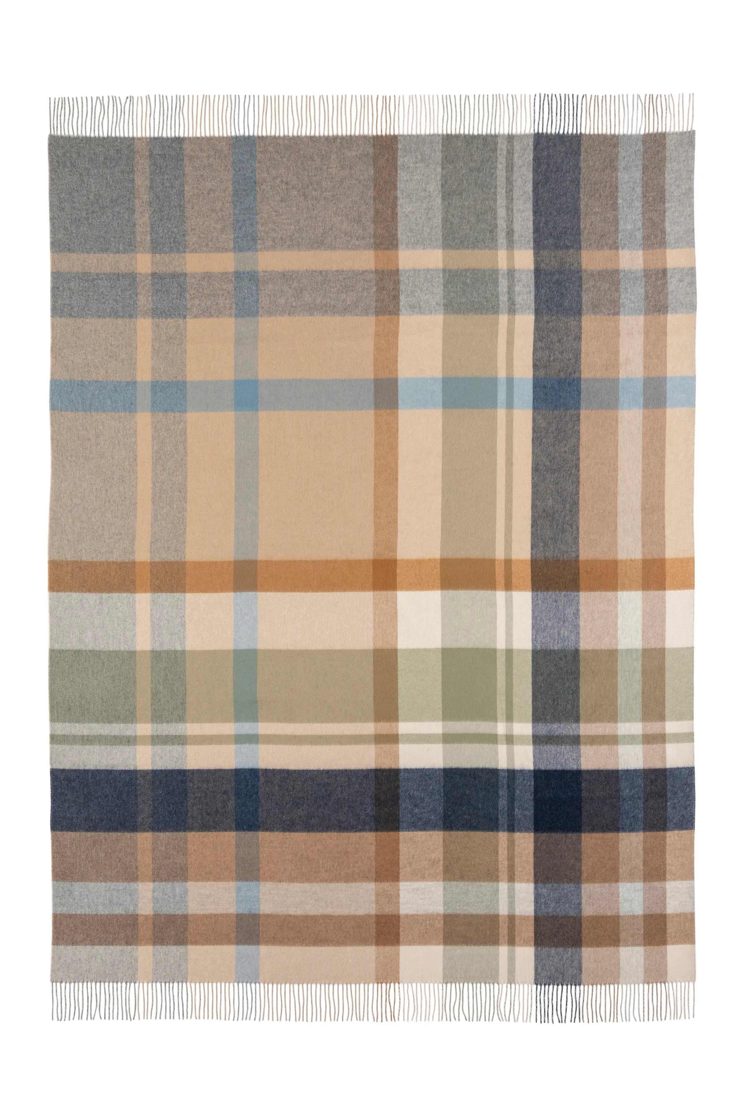 Check Reversible Cashmere Throw in Birch