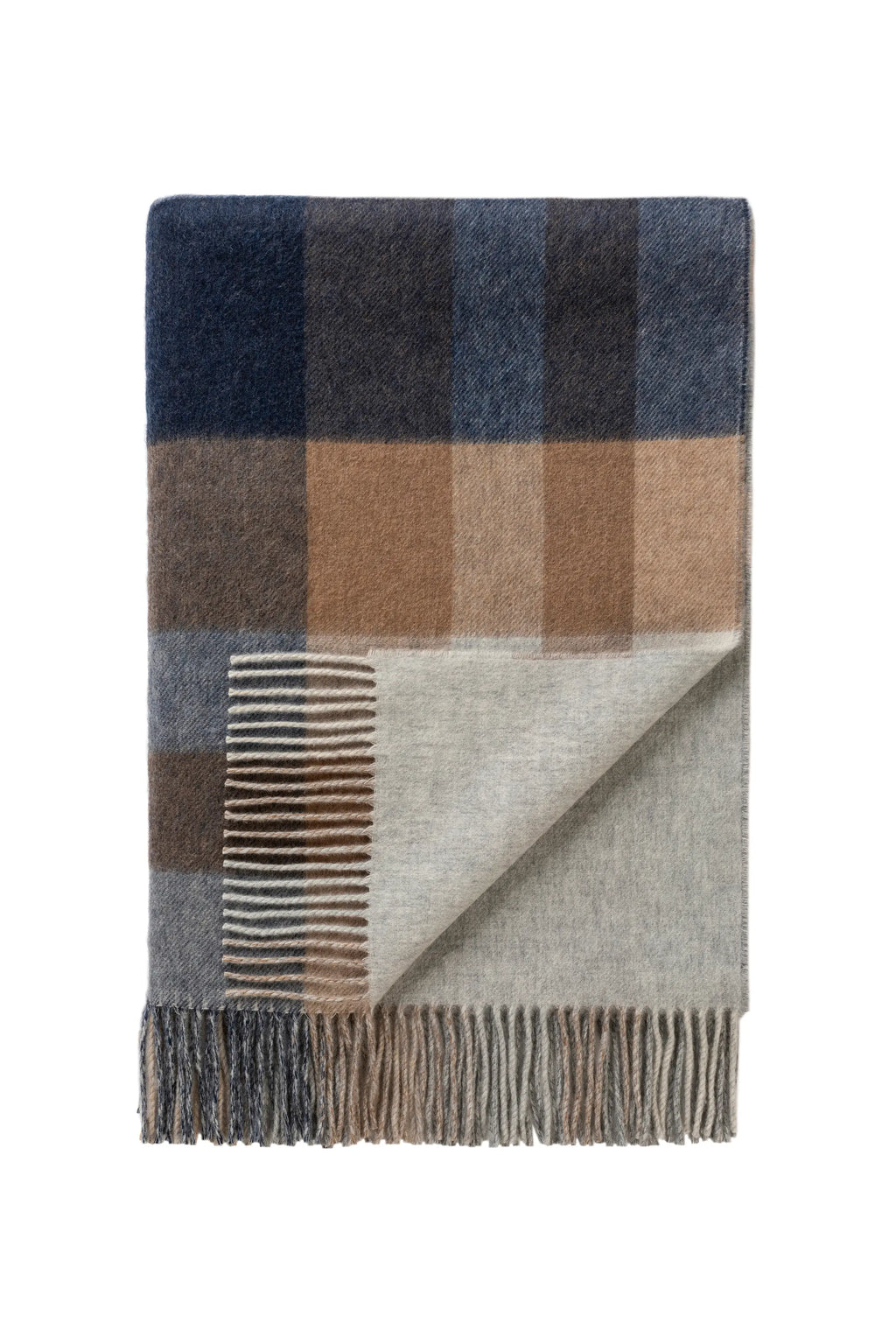 Check Reversible Cashmere Throw in Birch
