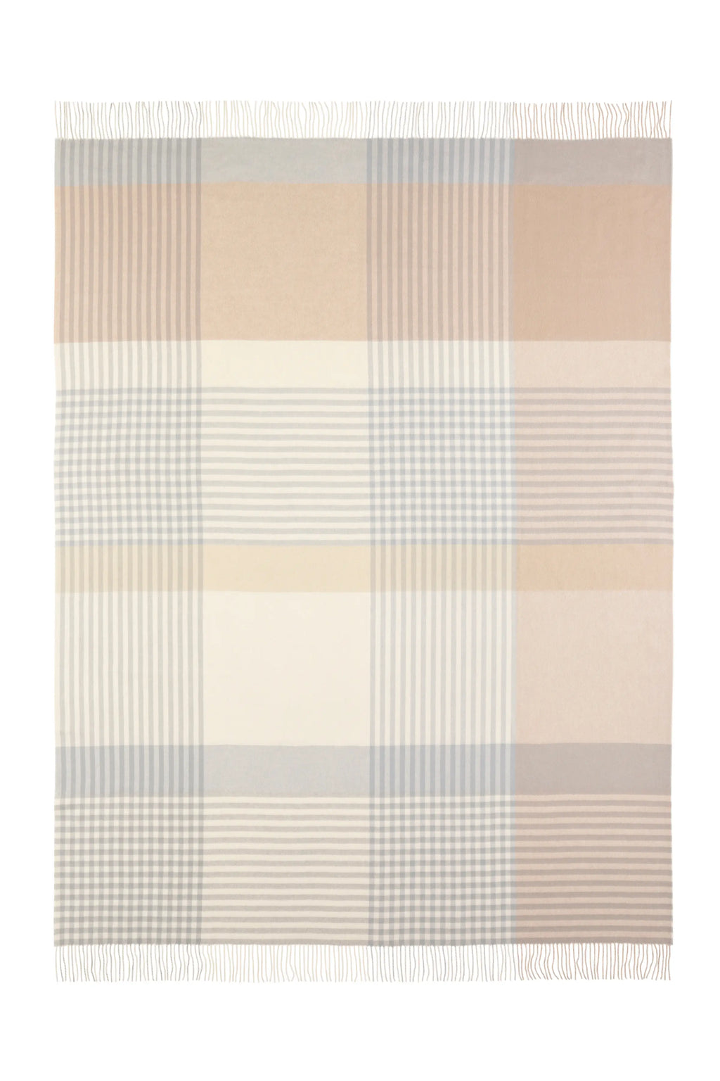 Check Reversible Cashmere Throw in Heron