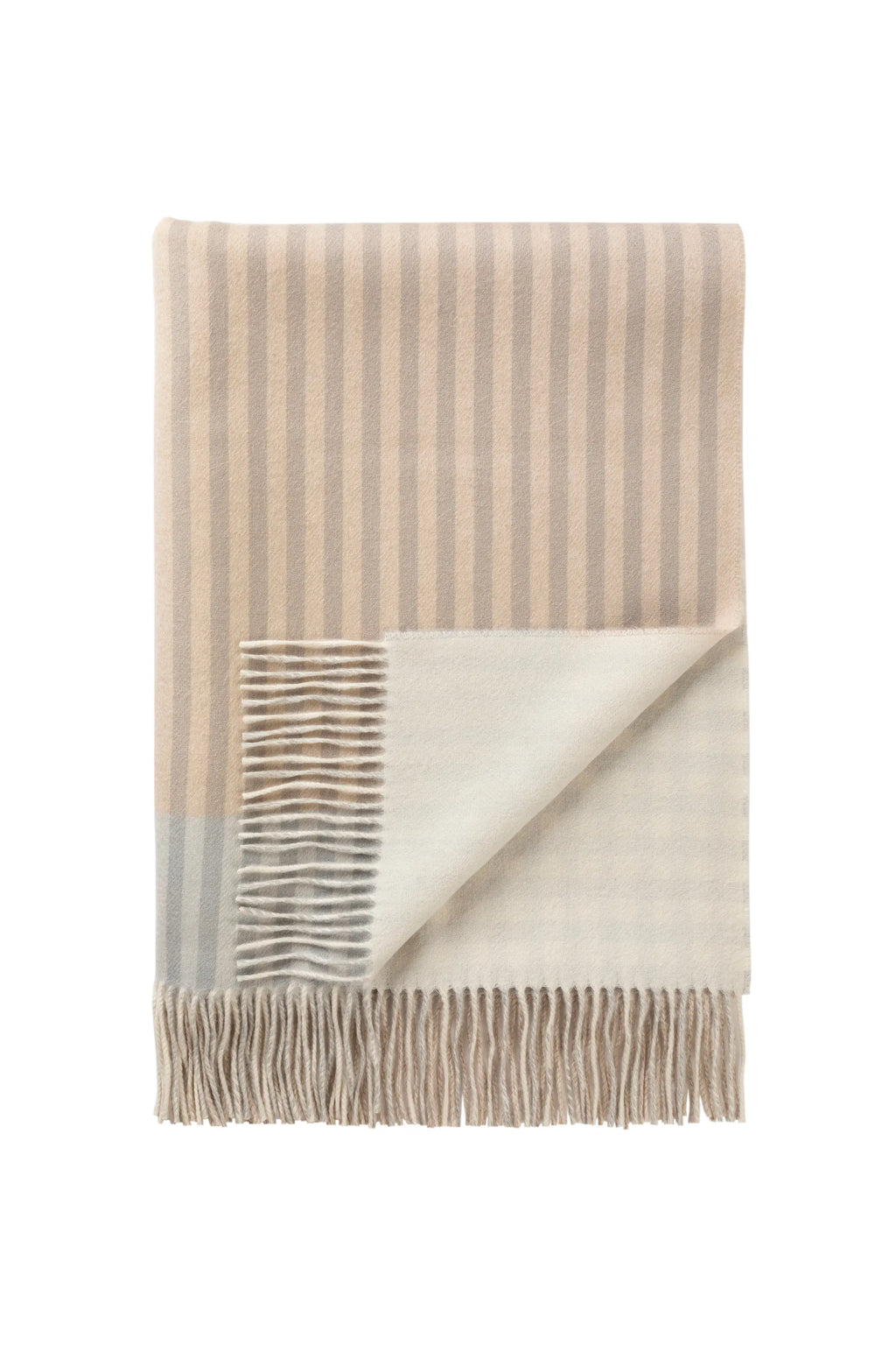 Check Reversible Cashmere Throw in Heron