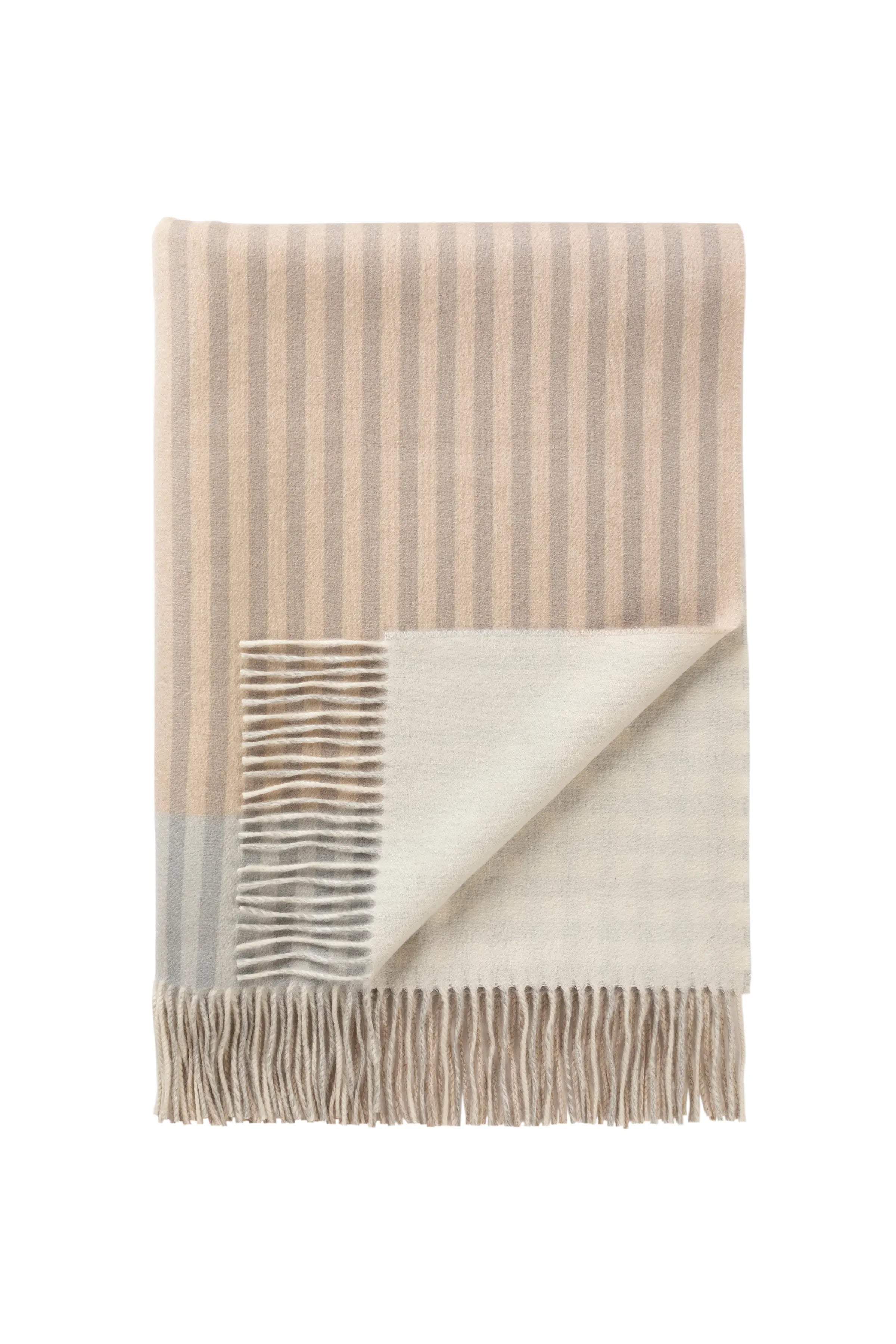 Check Reversible Cashmere Throw in Heron