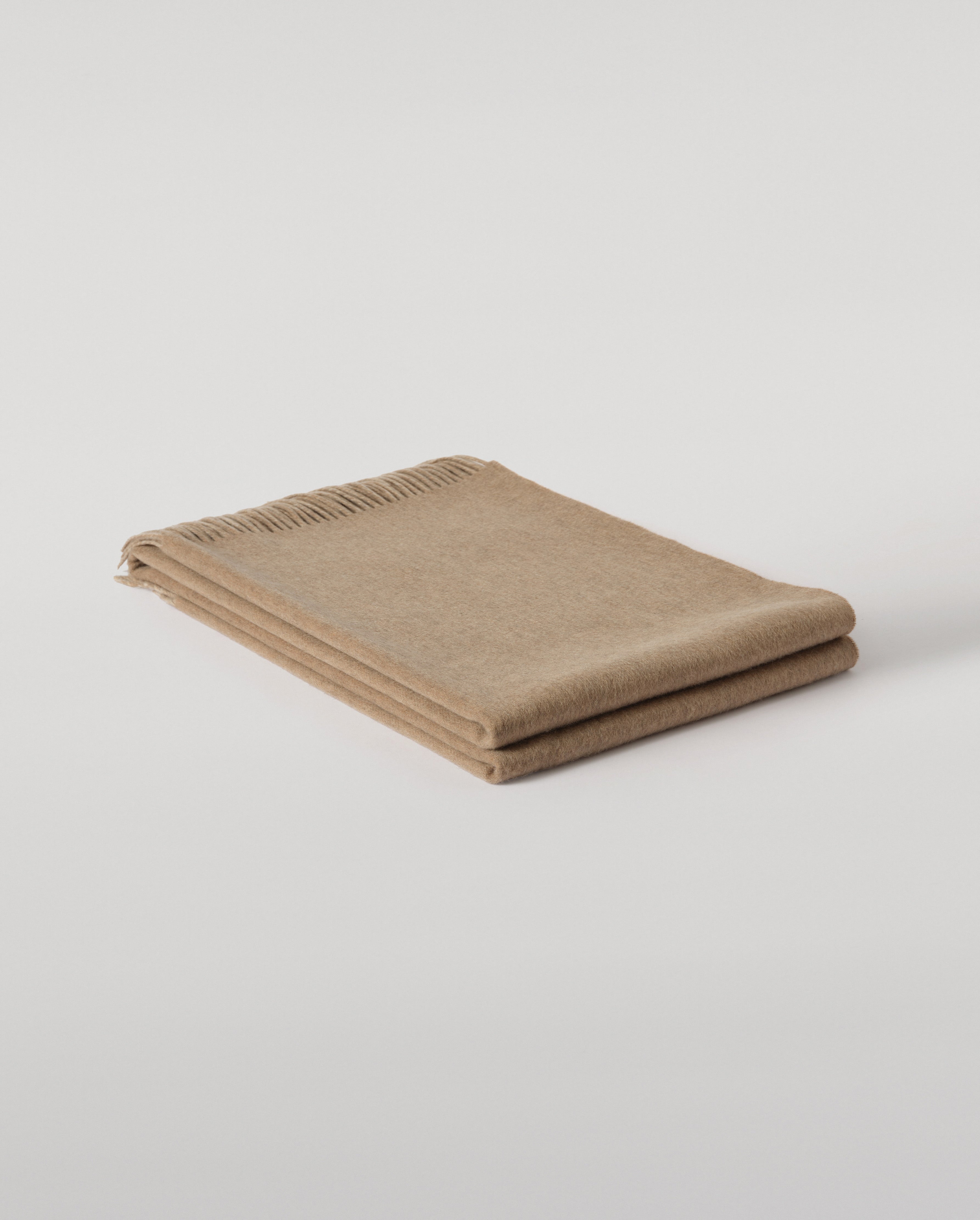 Reversible Brown & Natural Cashmere Throw