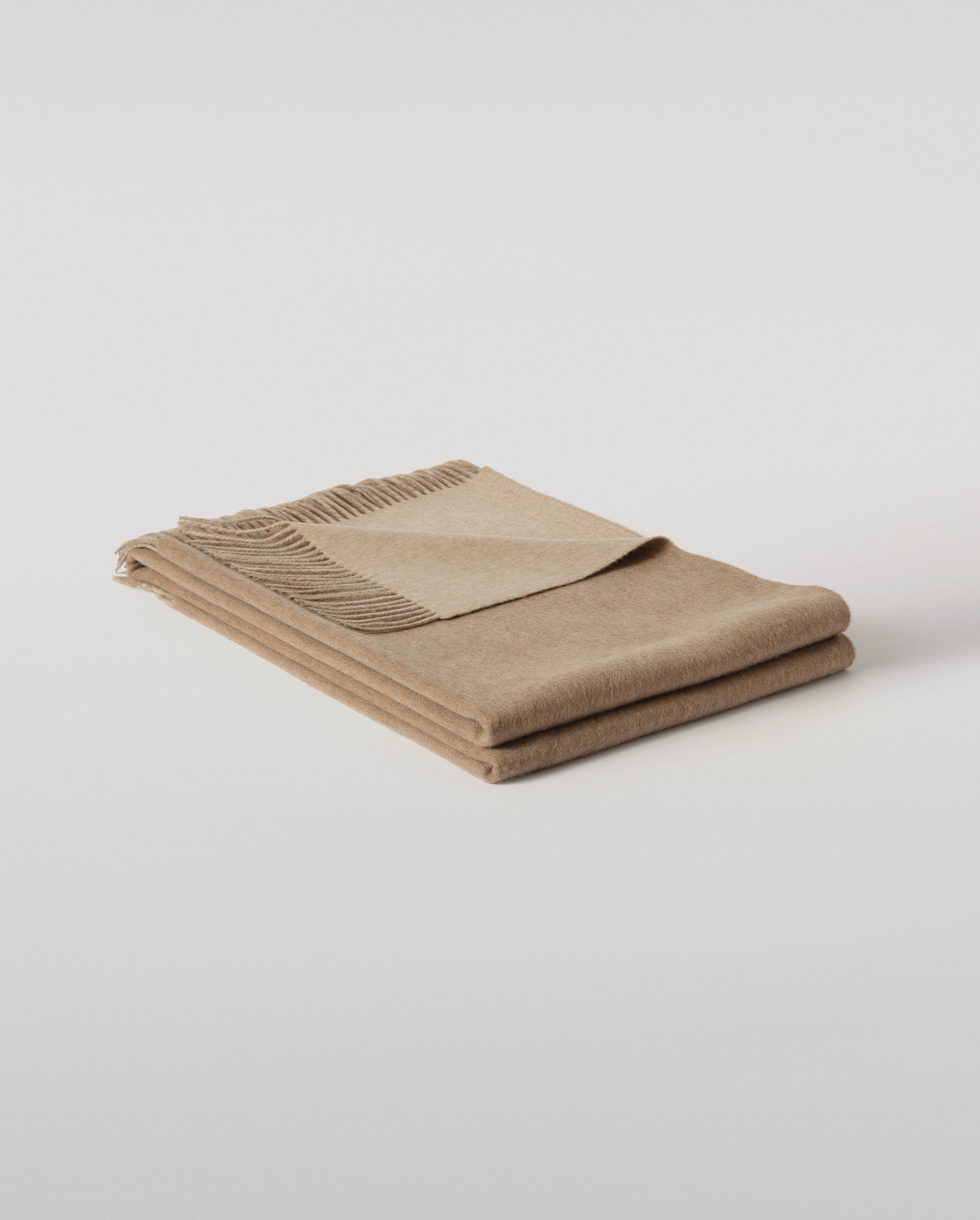Reversible Brown & Natural Cashmere Throw