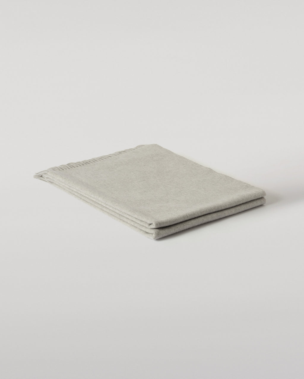 Plain Light Grey Cashmere Throw