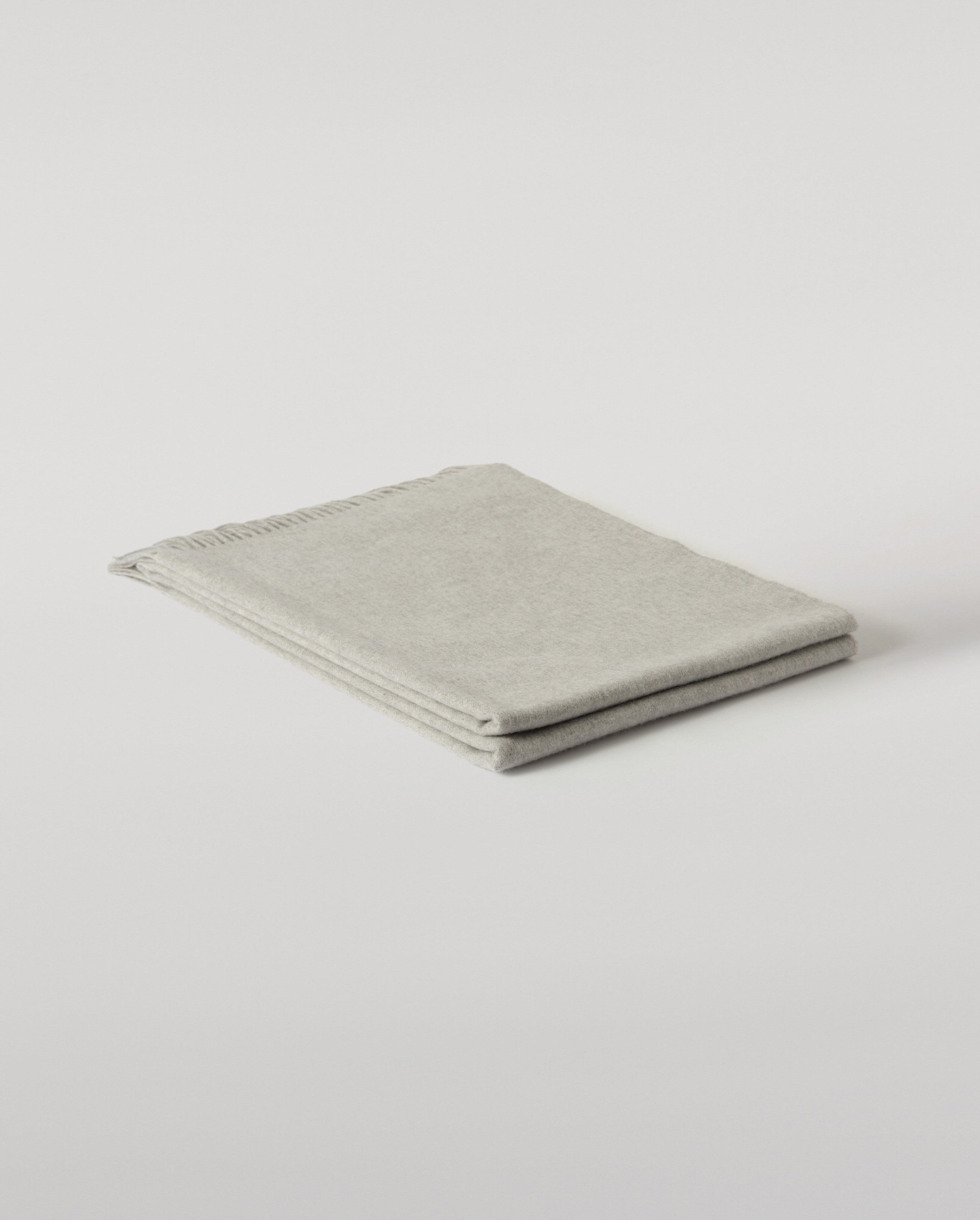 Plain Light Grey Cashmere Throw