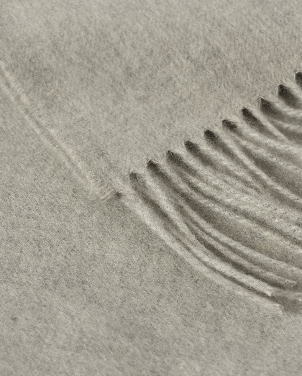 Plain Light Grey Cashmere Throw