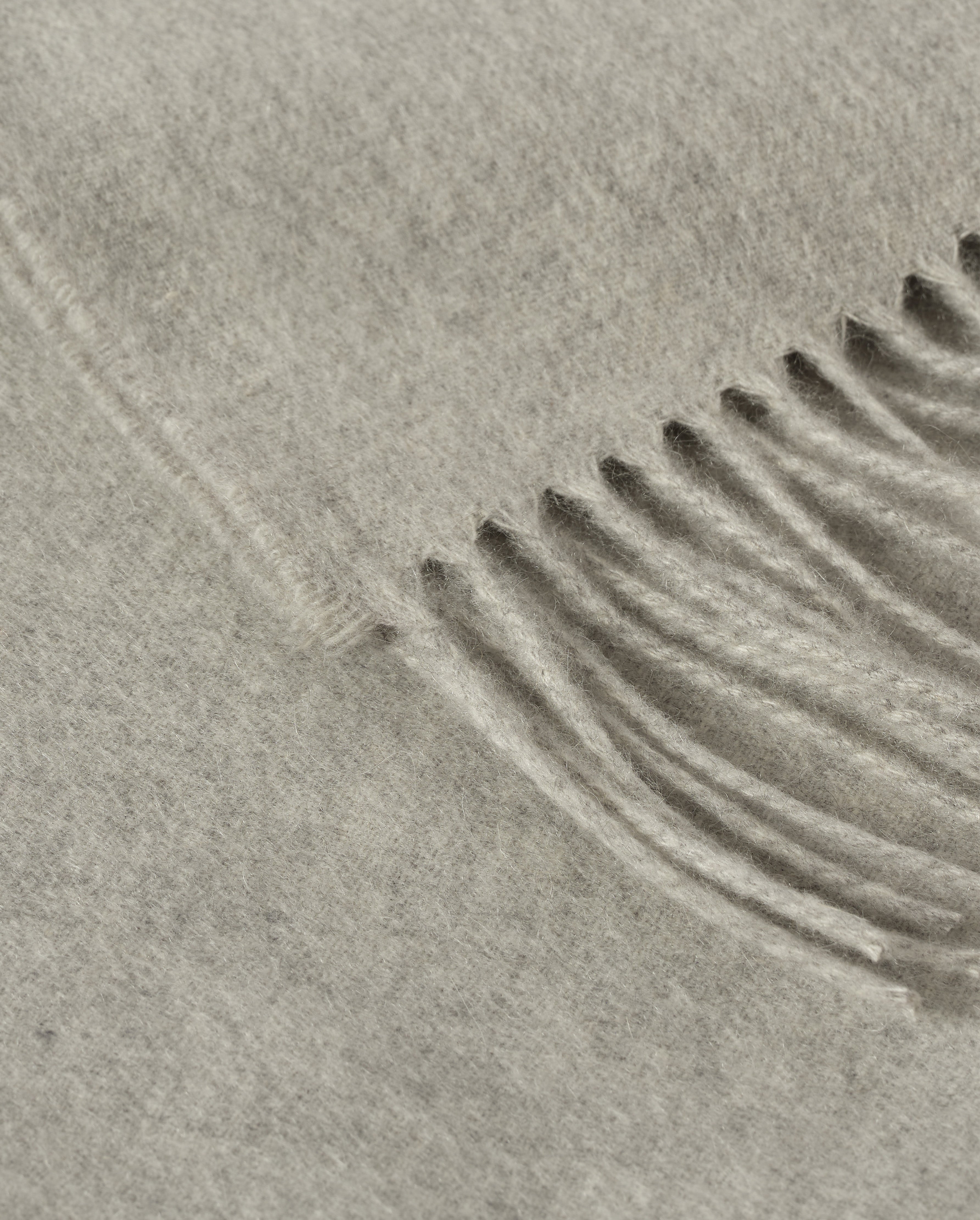 Plain Light Grey Cashmere Throw