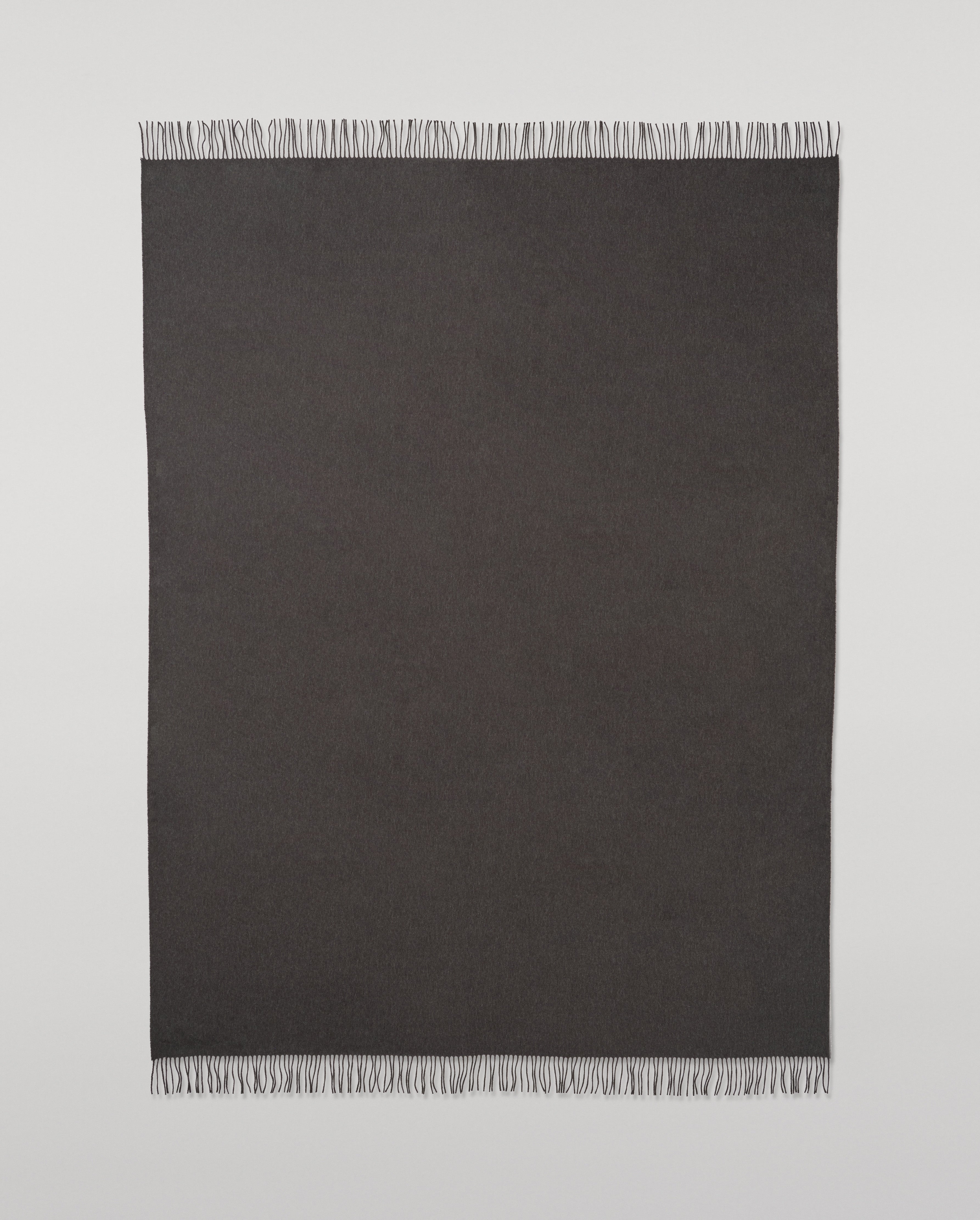 Plain Charcoal Cashmere Throw