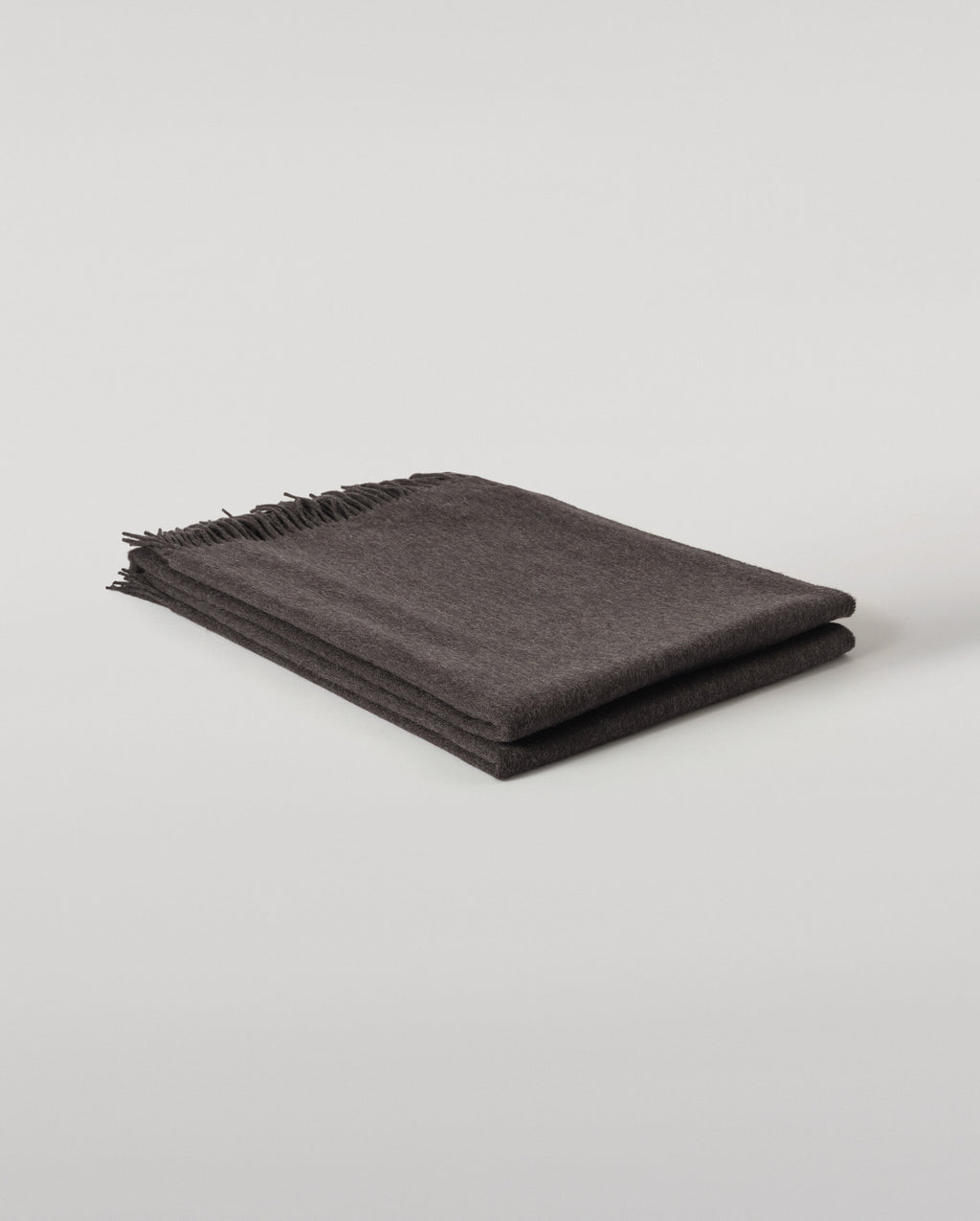 Plain Charcoal Cashmere Throw