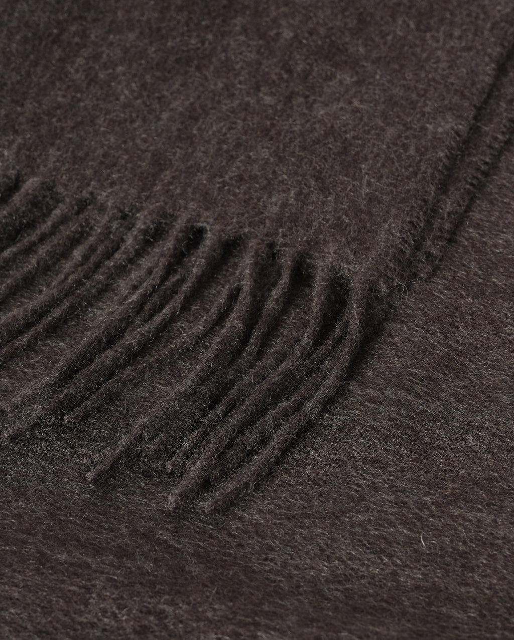 Plain Charcoal Cashmere Throw