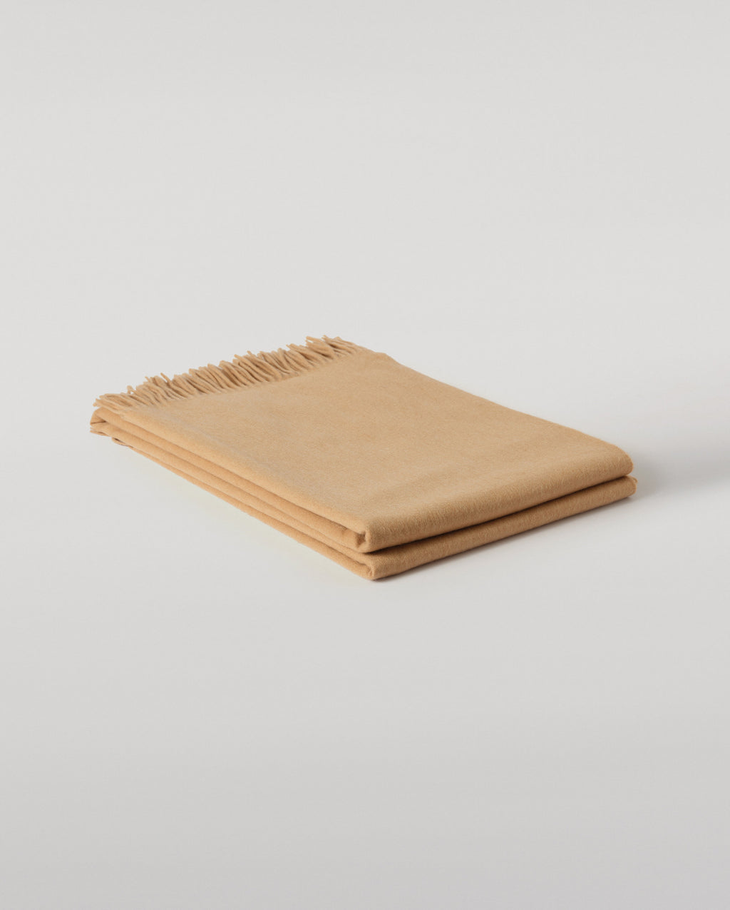 Plain Camel Cashmere Throw