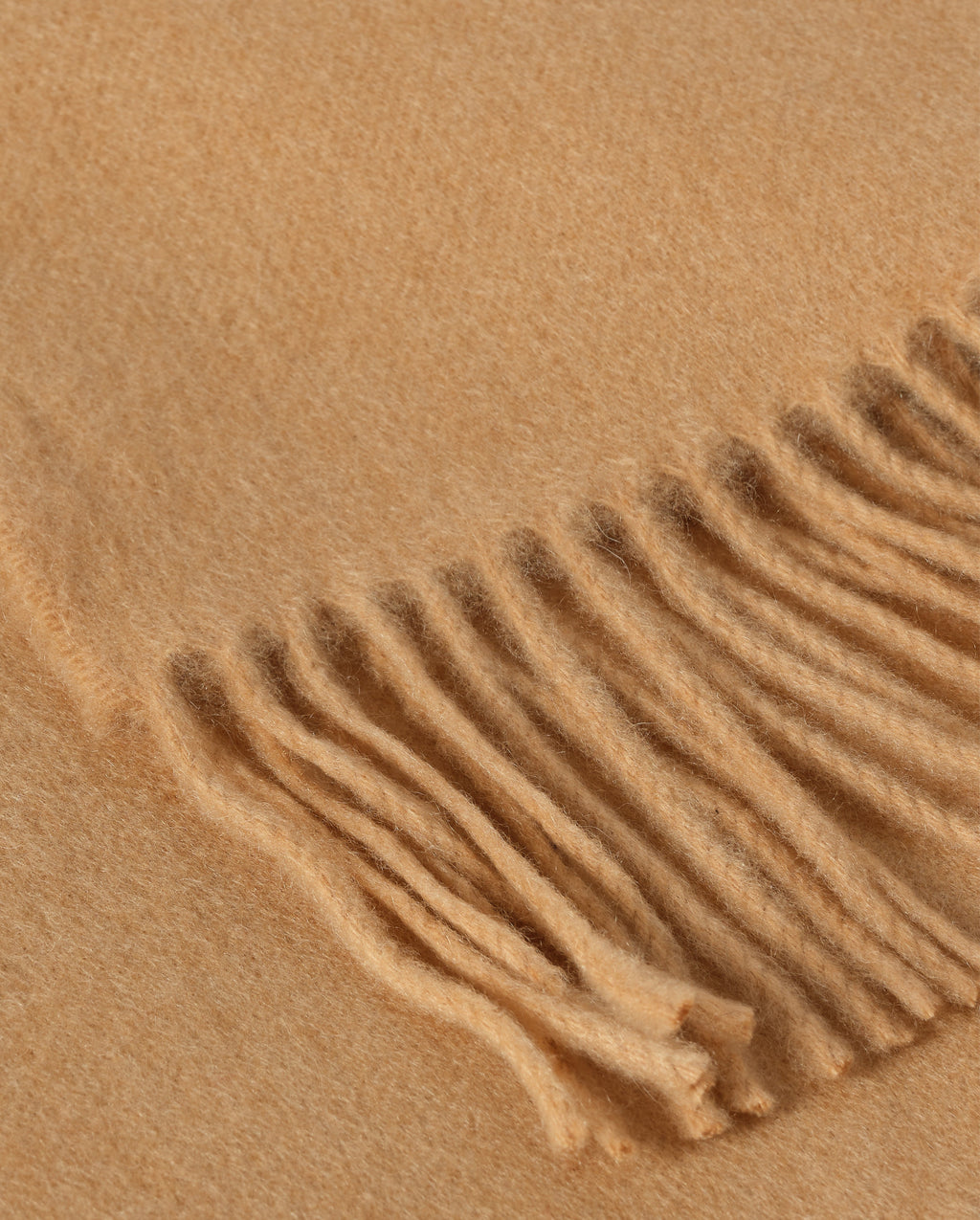 Plain Camel Cashmere Throw