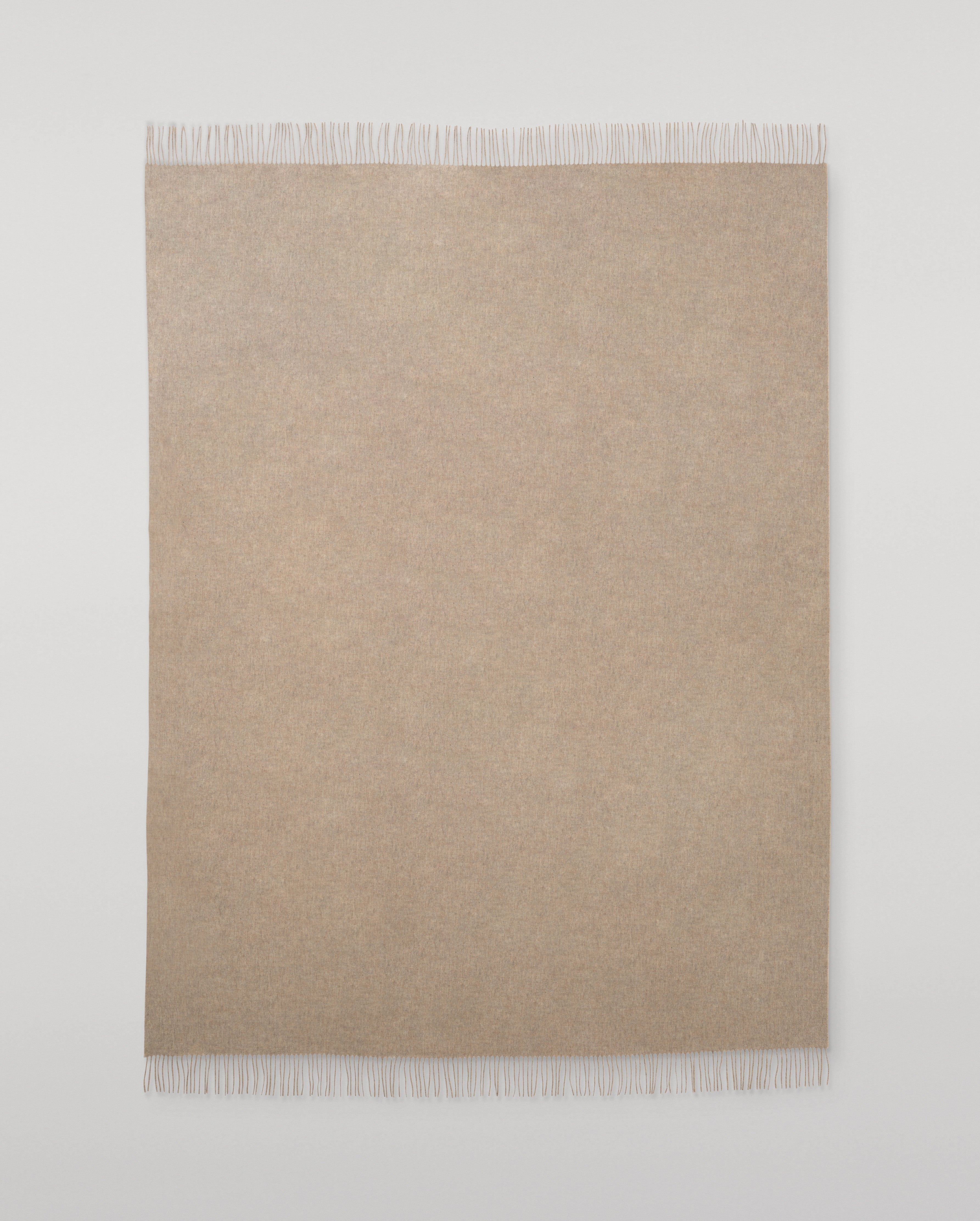 Plain Light Brown Cashmere Throw