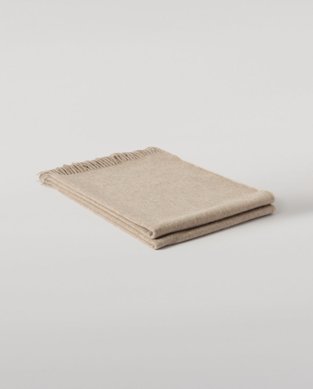 Plain Light Brown Cashmere Throw