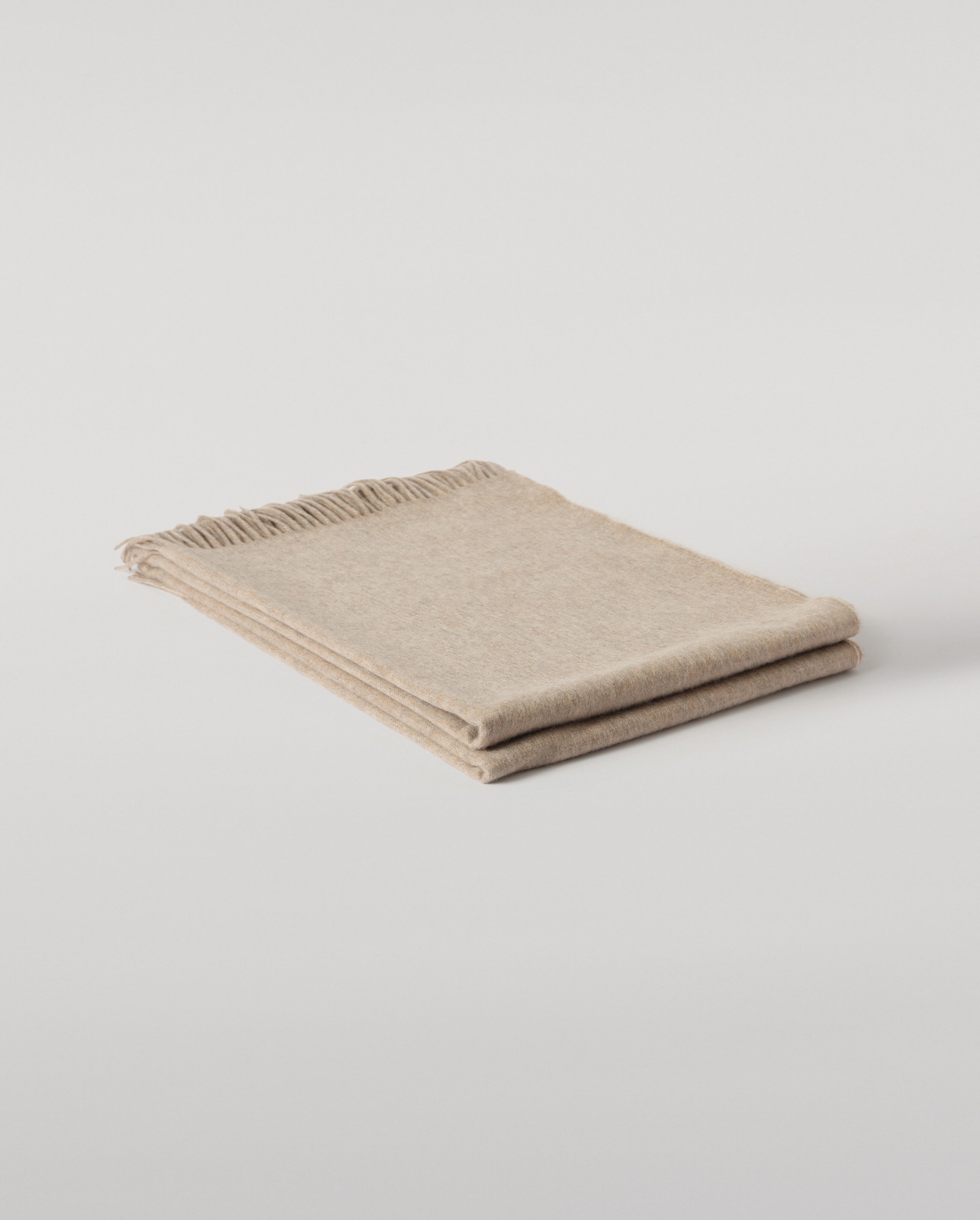 Plain Light Brown Cashmere Throw