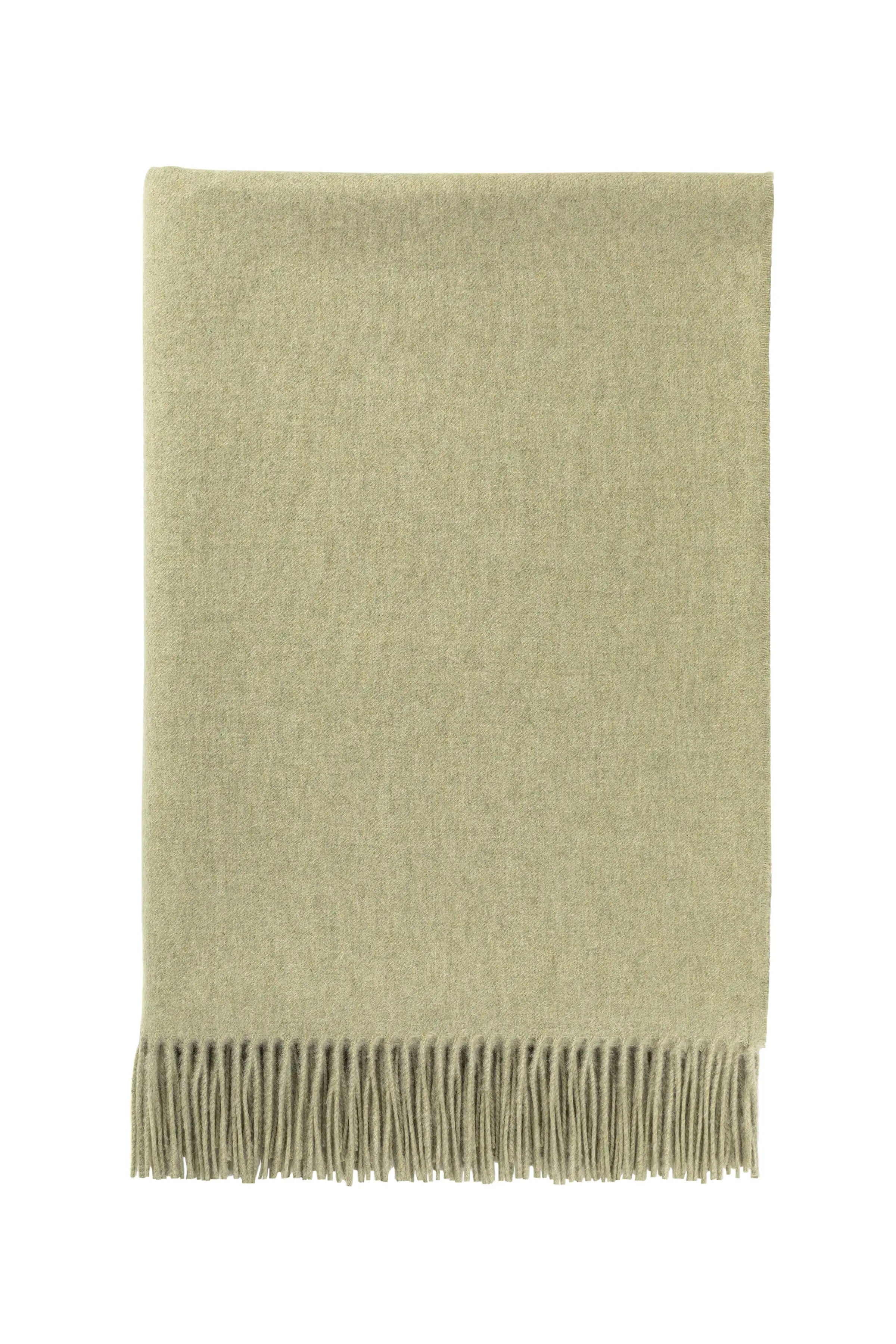 Plain Cashmere Throw in Fern Green
