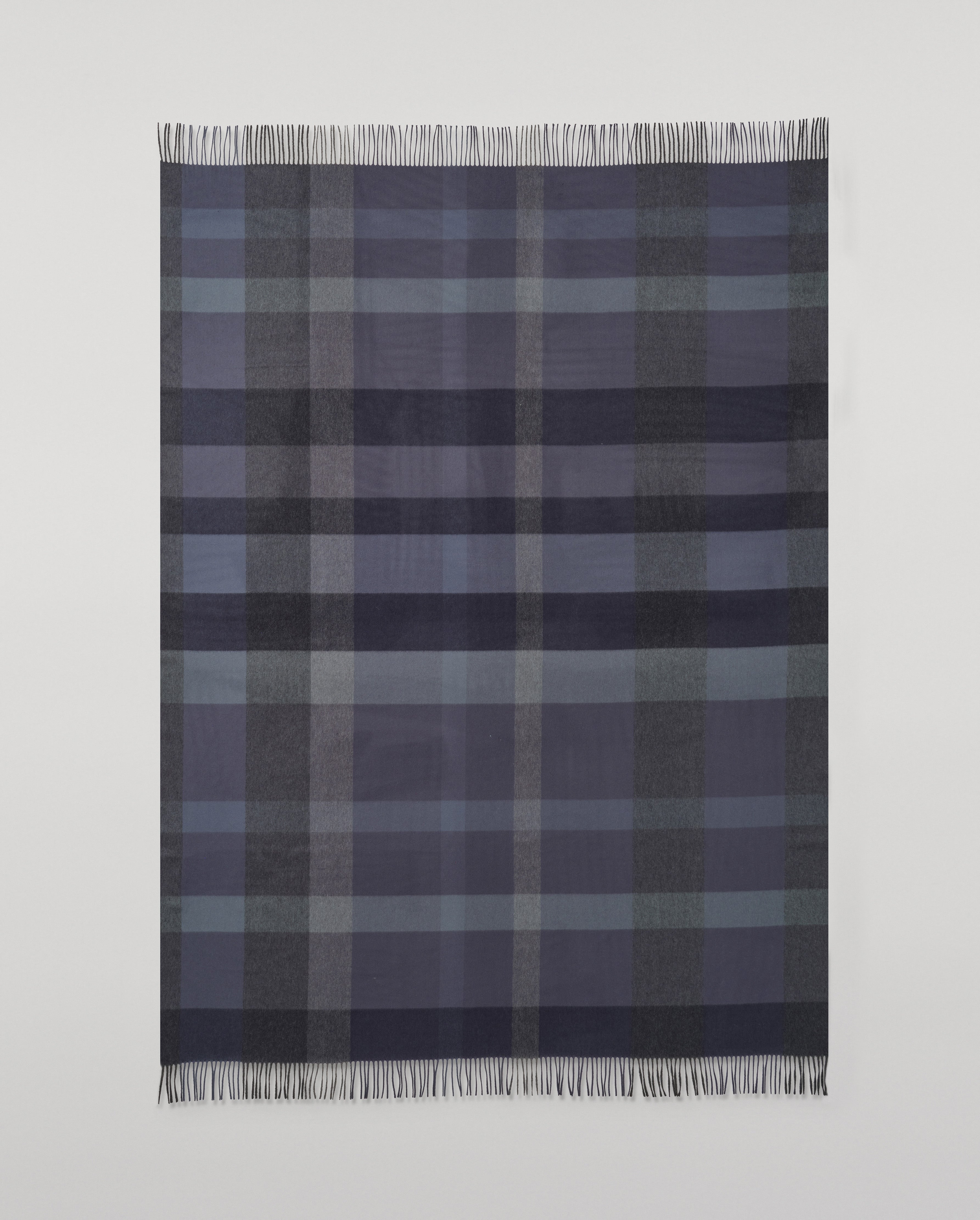 Umbra Blue Cashmere Plaid Throw