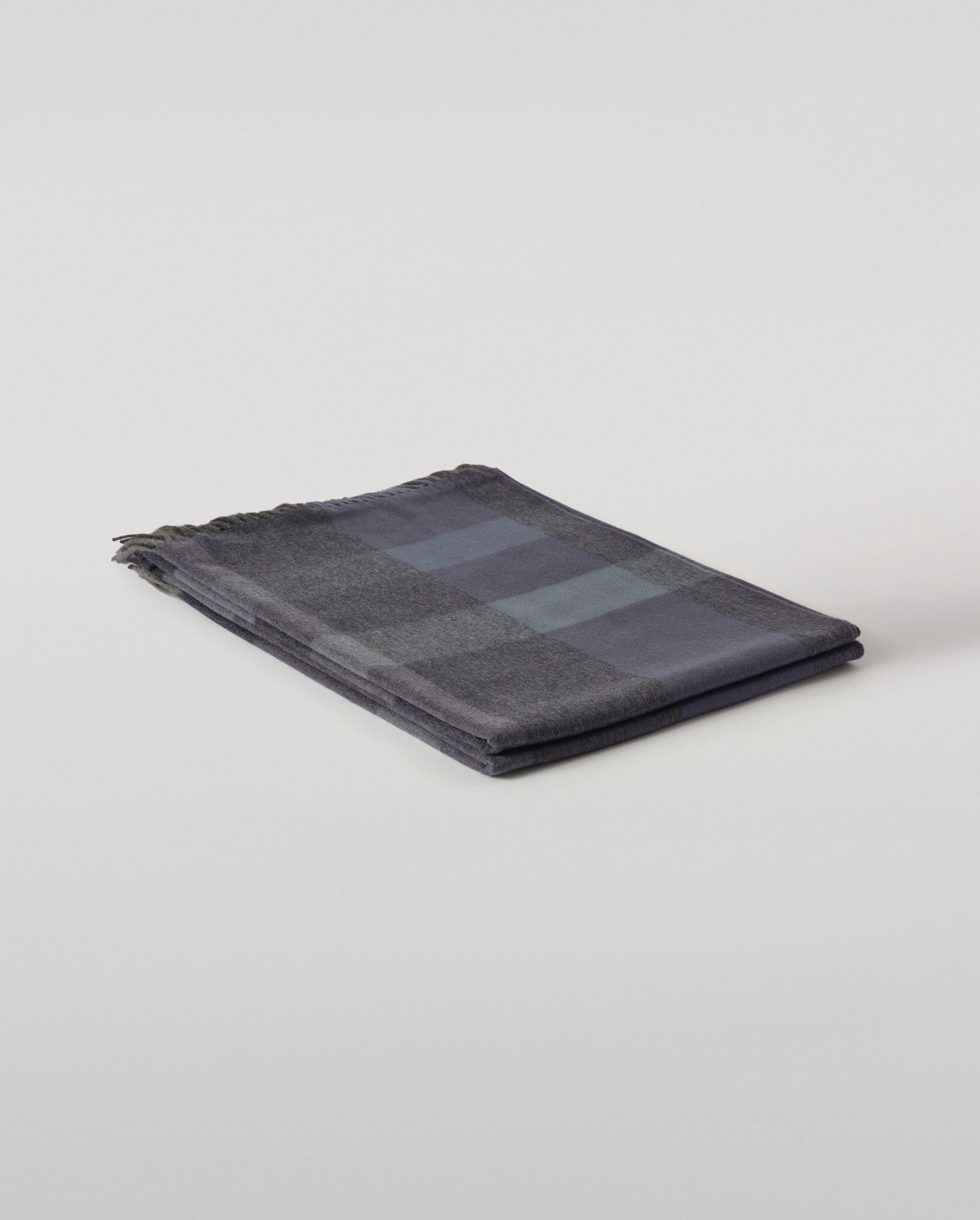 Umbra Blue Cashmere Plaid Throw
