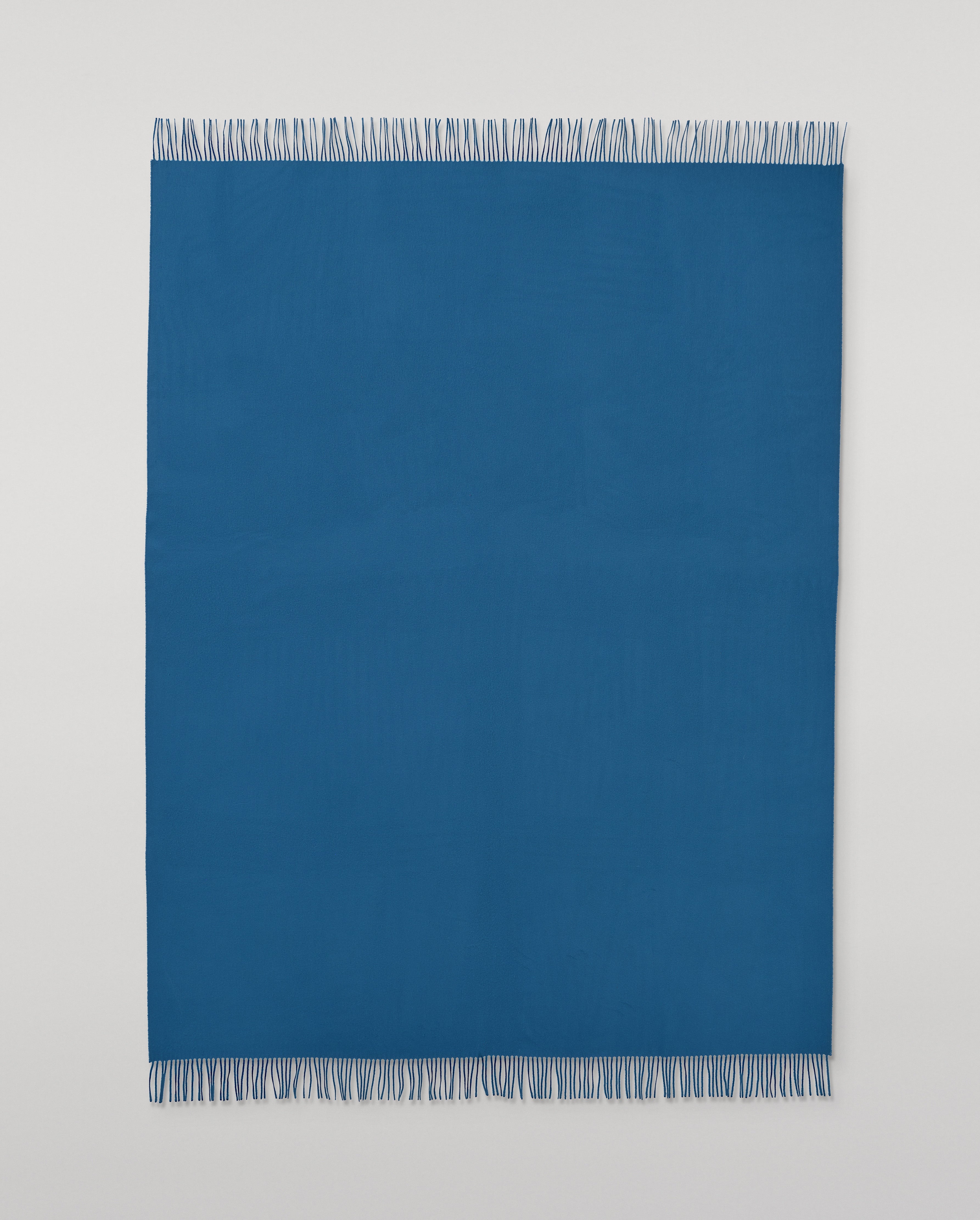 Plain Blue Cashmere Throw