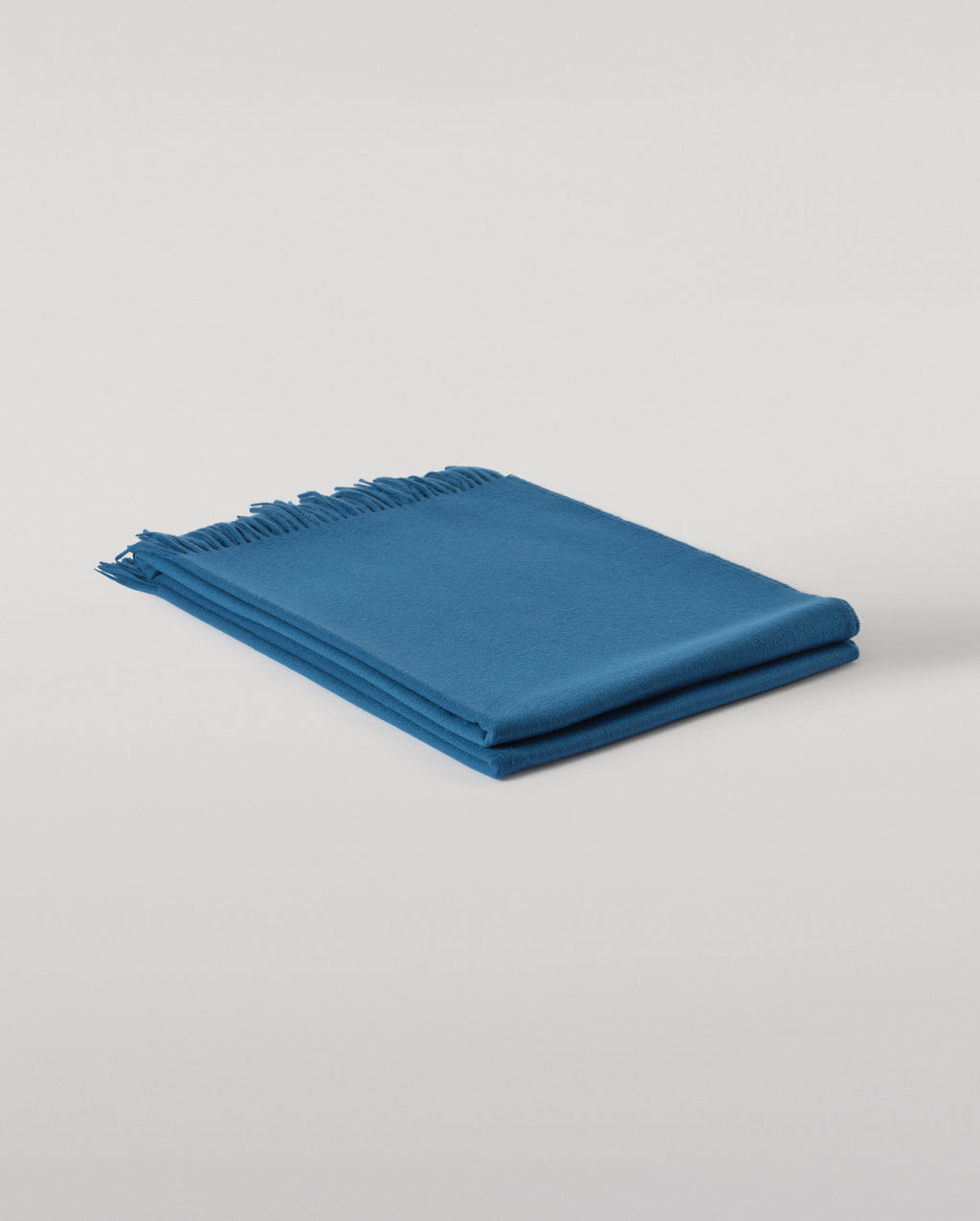 Plain Blue Cashmere Throw