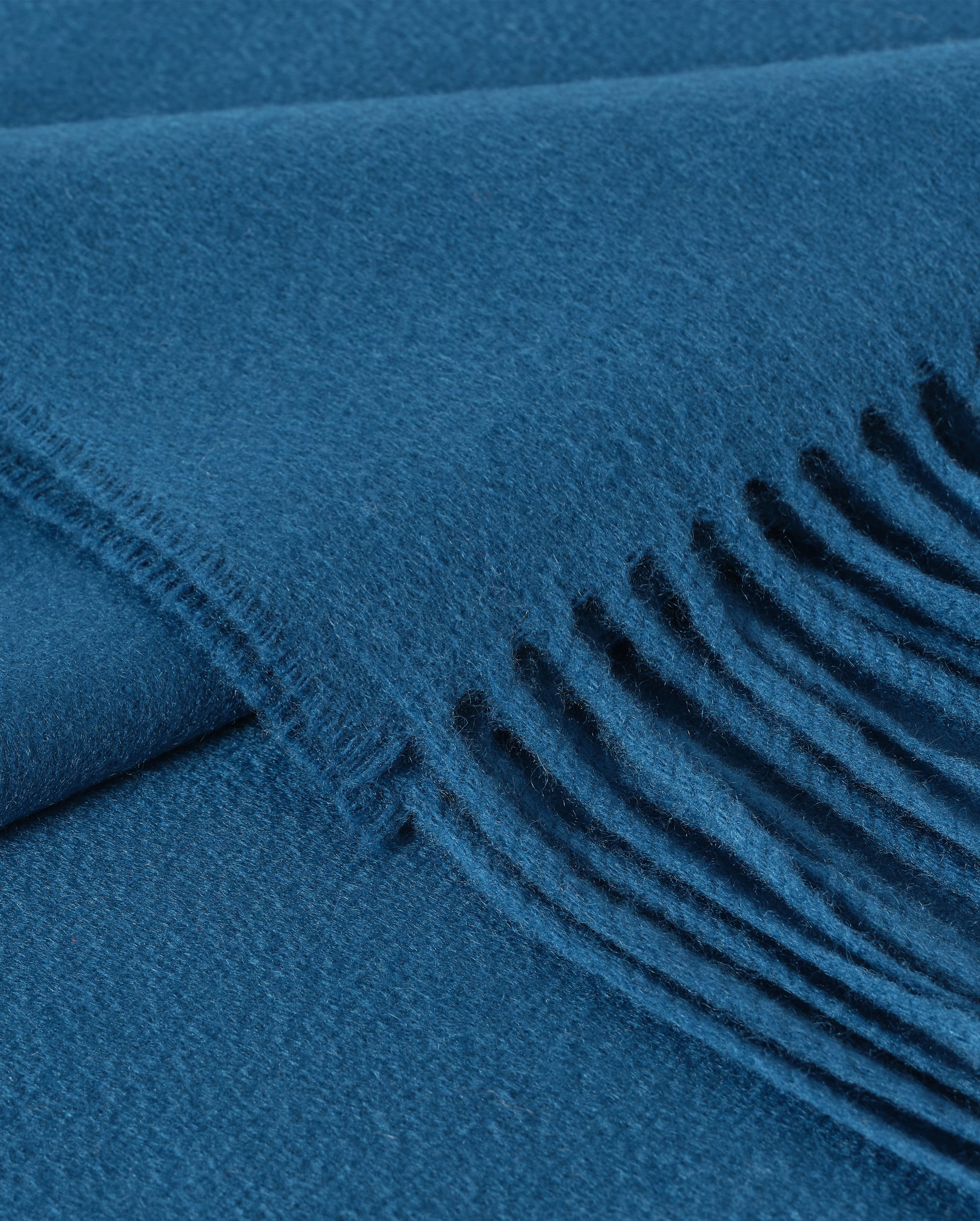 Plain Blue Cashmere Throw