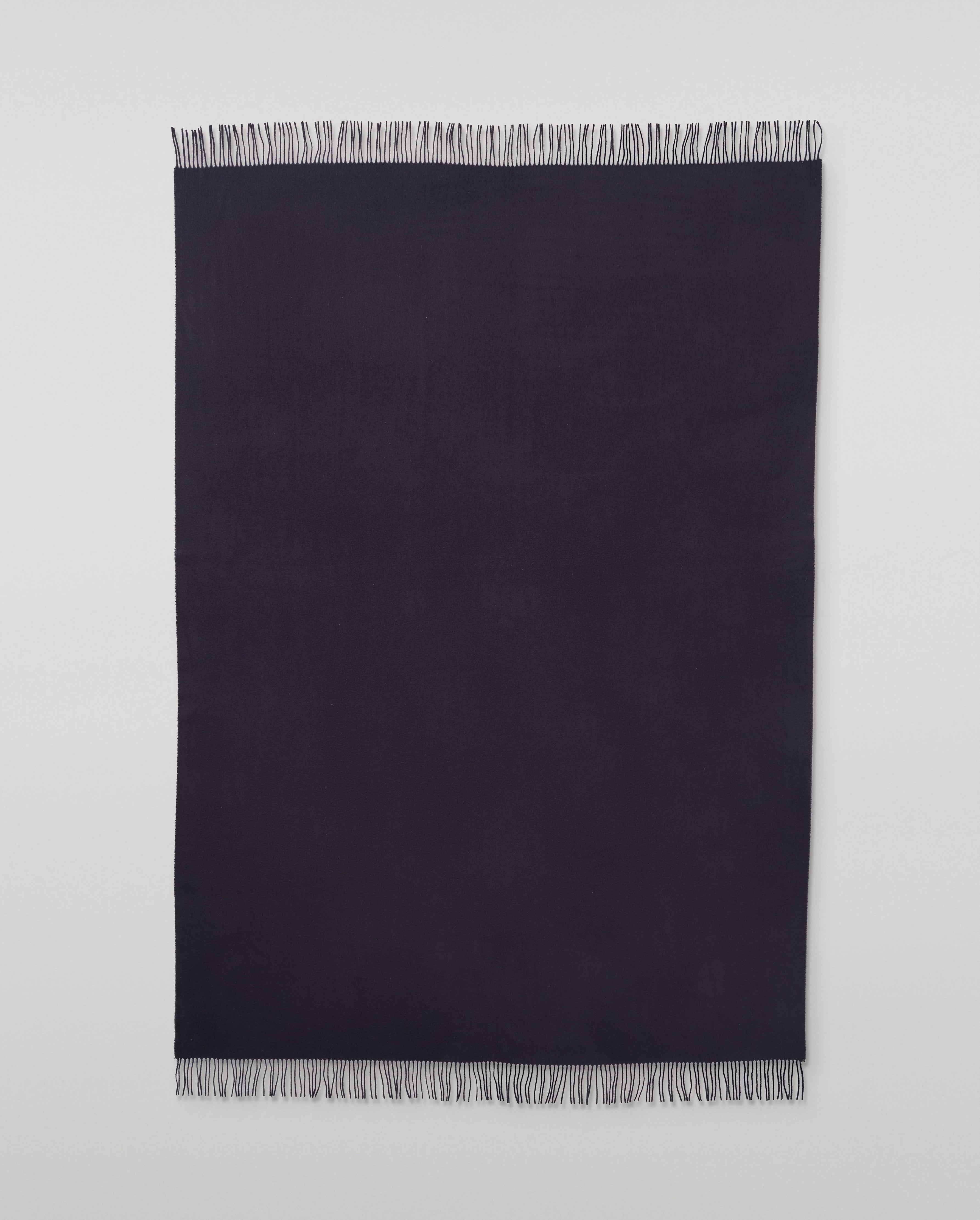 Plain Dark Navy Cashmere Throw