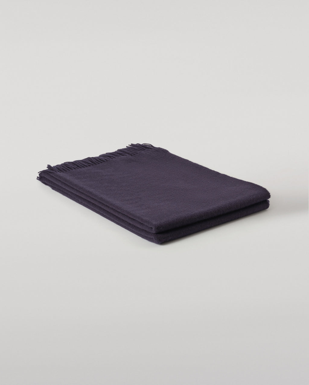 Plain Dark Navy Cashmere Throw