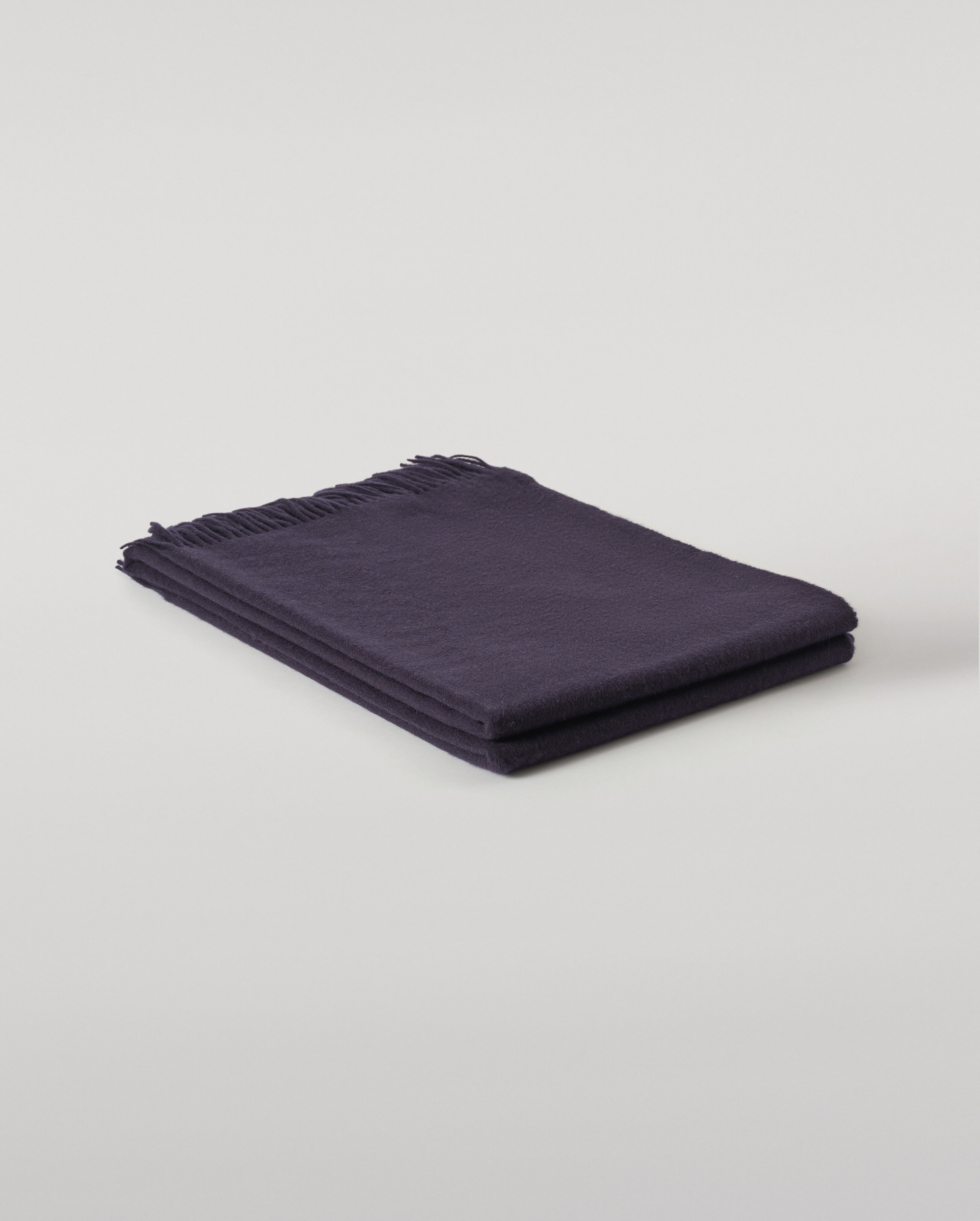 Plain Dark Navy Cashmere Throw