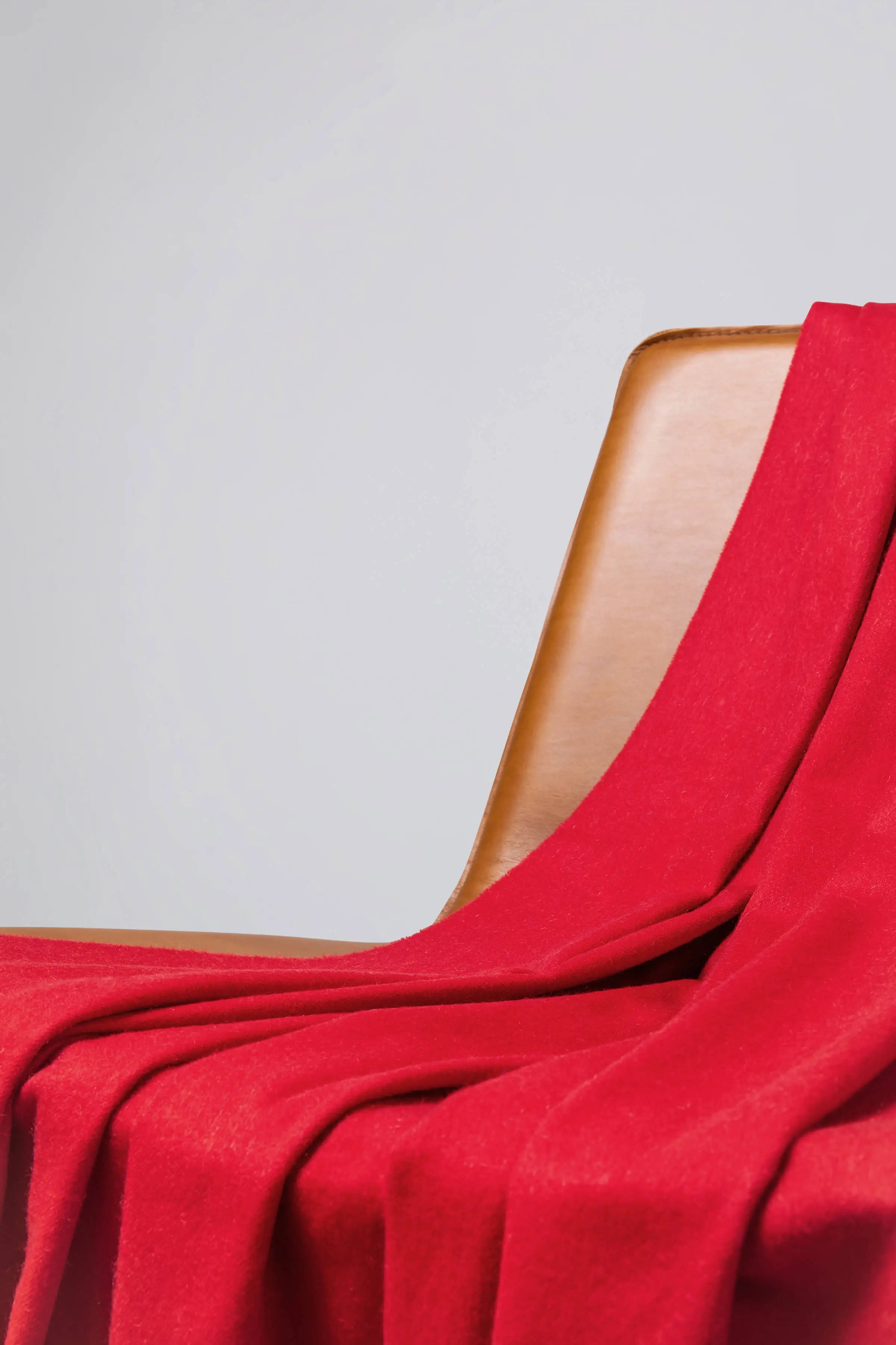 Plain Cashmere Throw in Classic Red