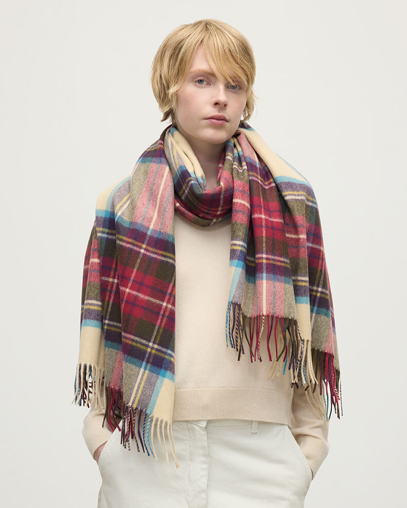 Hessian Dress Stewart Tartan Cashmere Stole