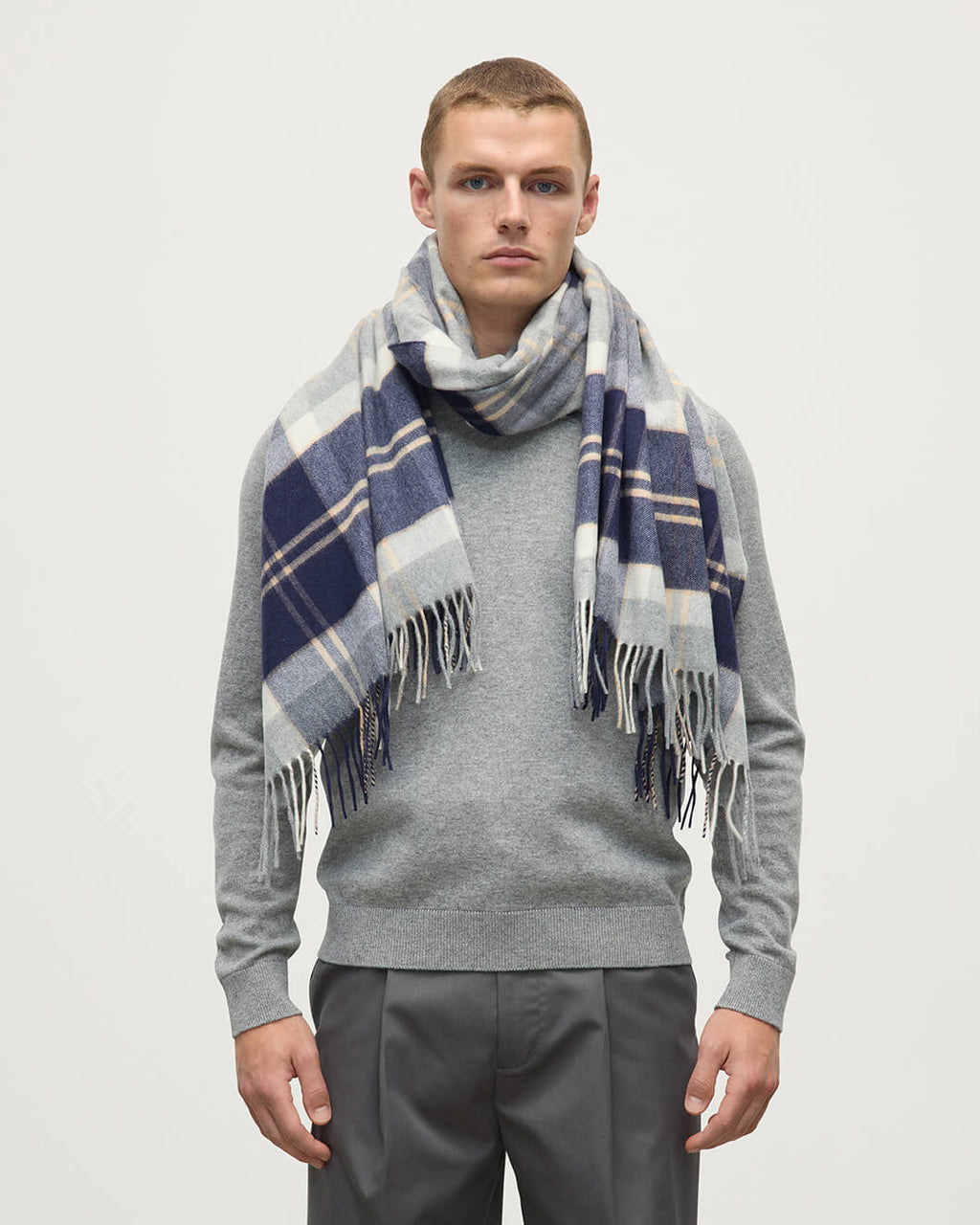 Silver Bannockbane Tartan Cashmere Stole