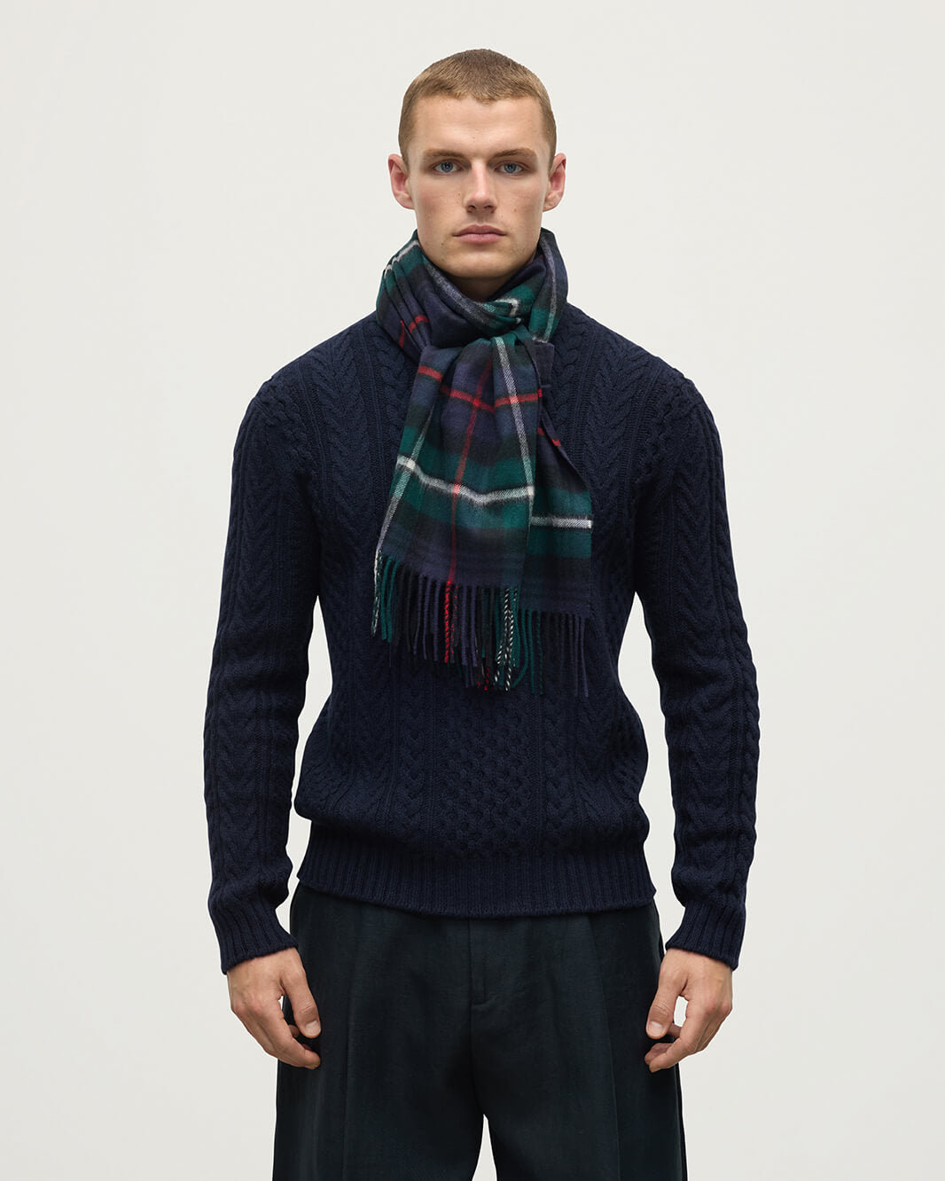 Wide MacKenzie Tartan Cashmere Scarf