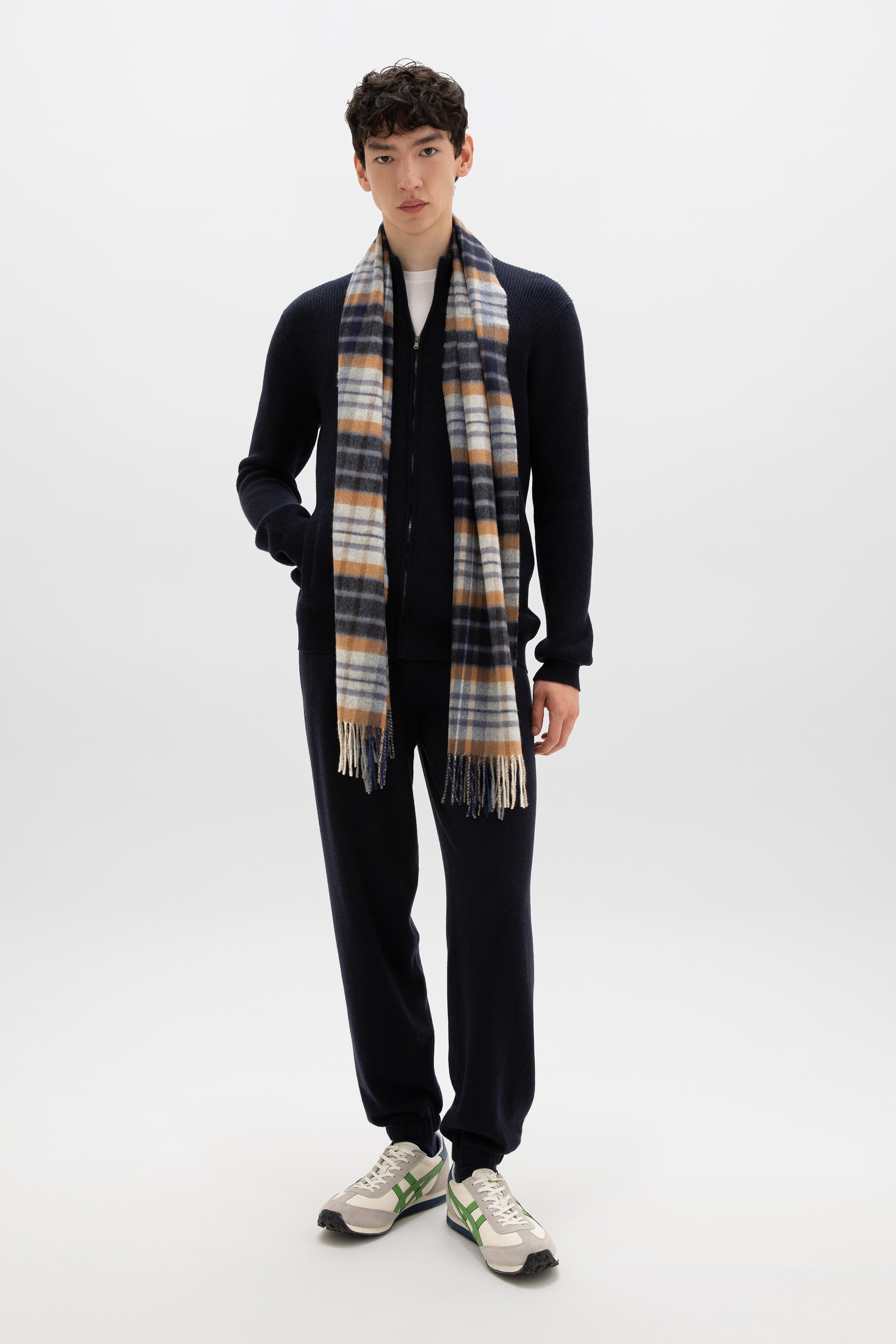 House Check Wide Cashmere Scarf
