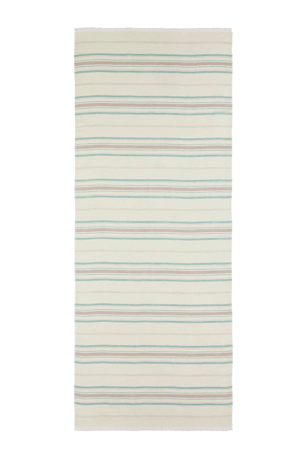 Lightweight Stripy Light Green Cashmere Scarf