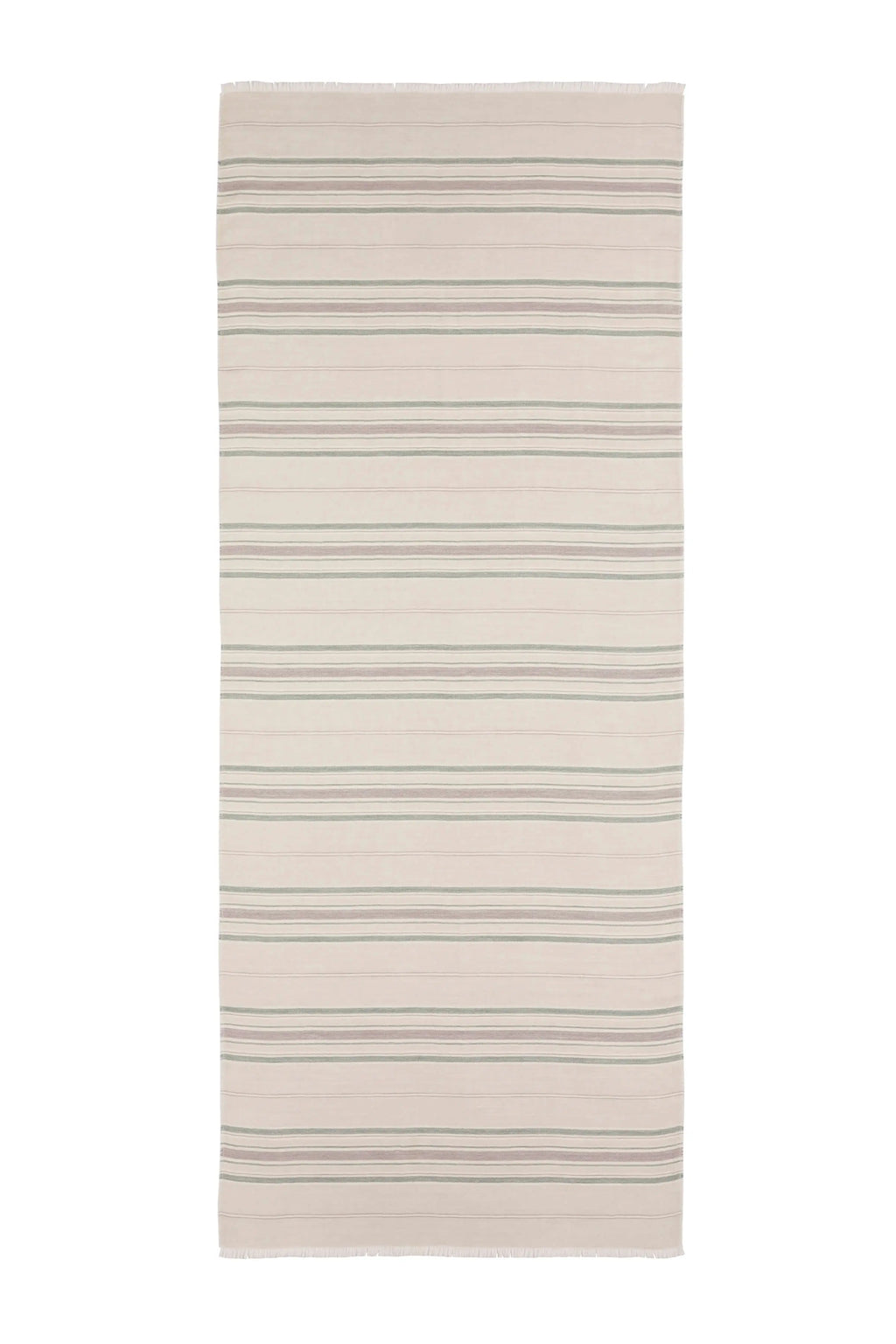 Lightweight Stripy Natural Cashmere Scarf