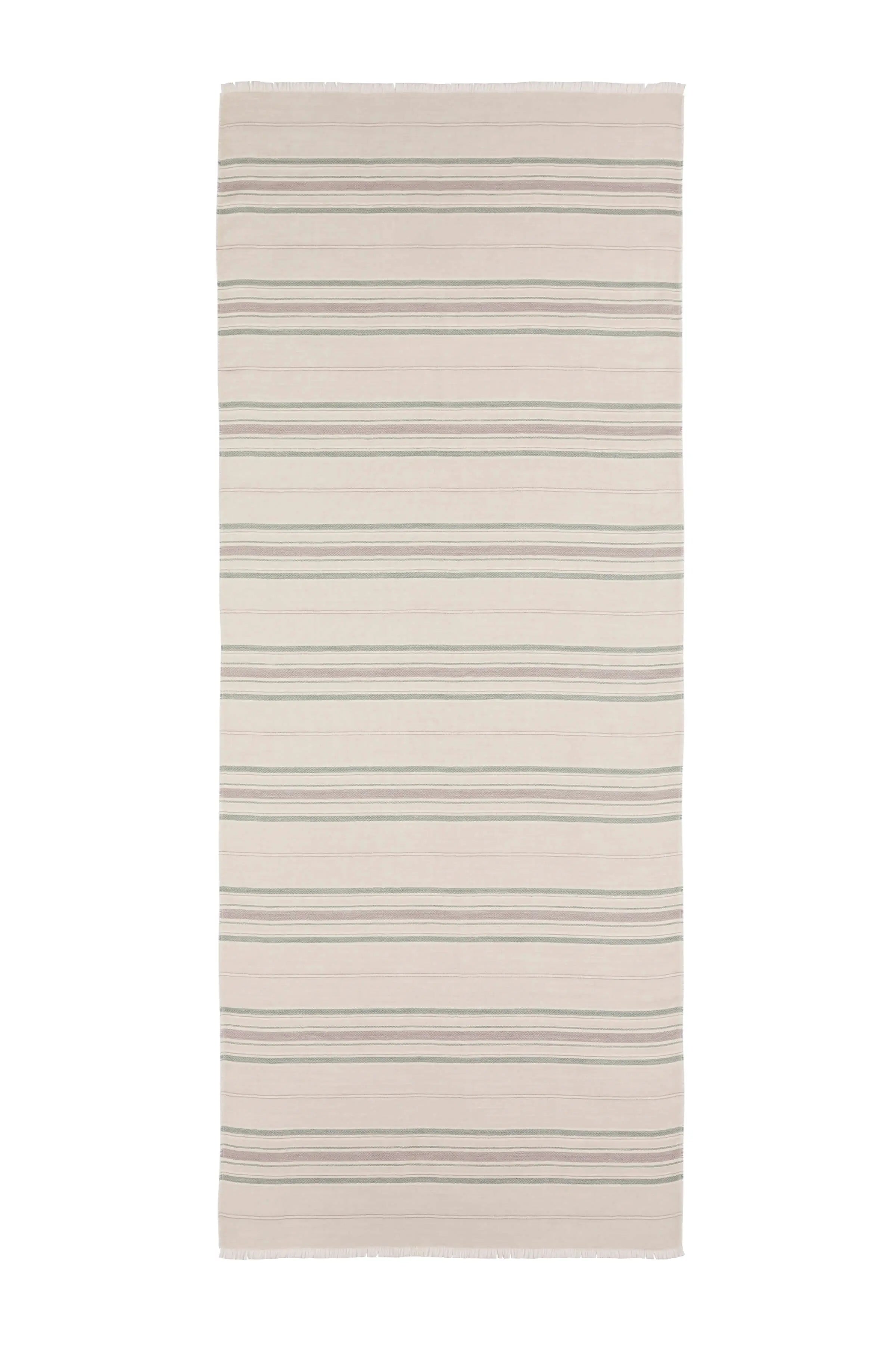 Lightweight Stripy Natural Cashmere Scarf