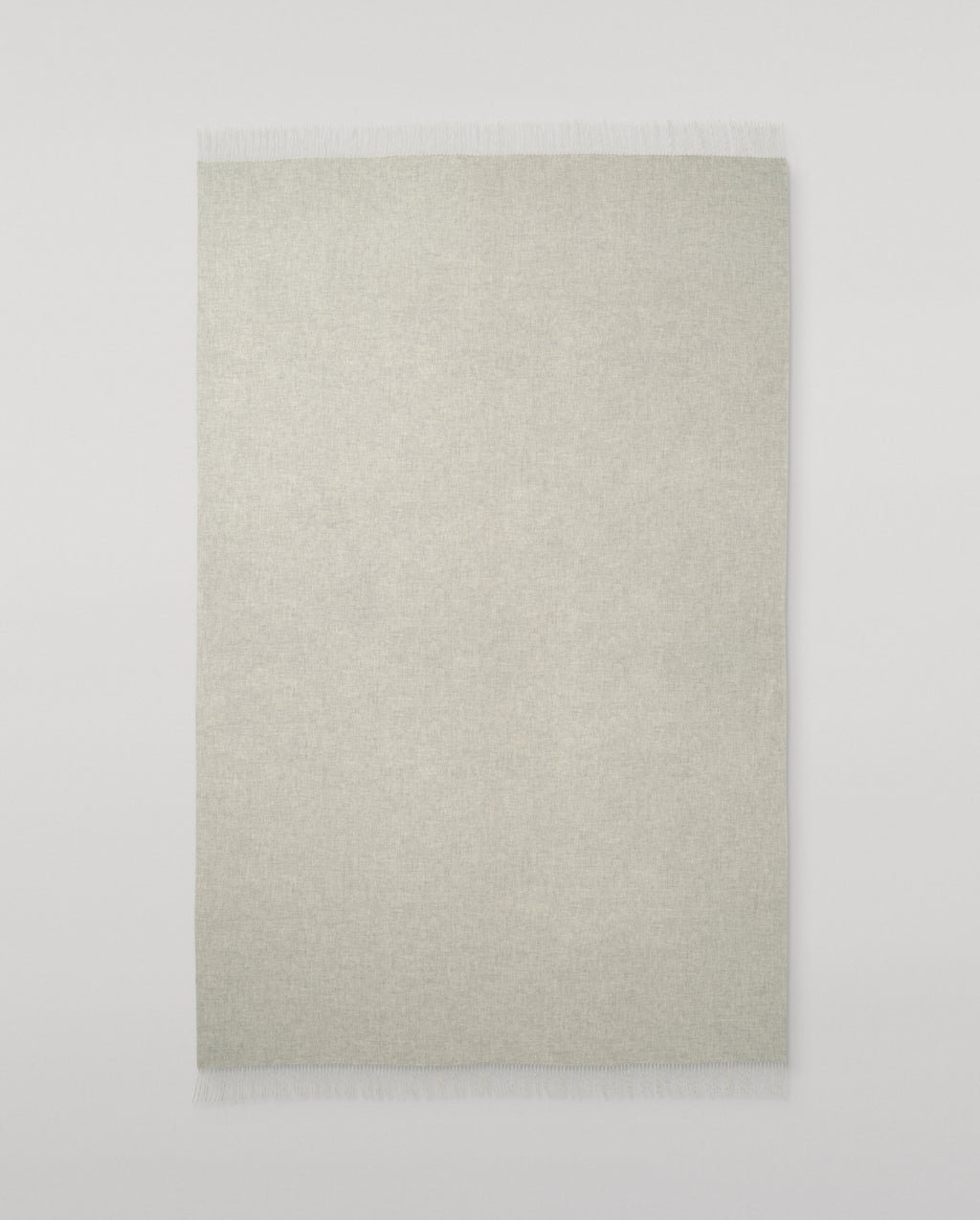 Reversible Light Grey & White Cashmere Bed Throw