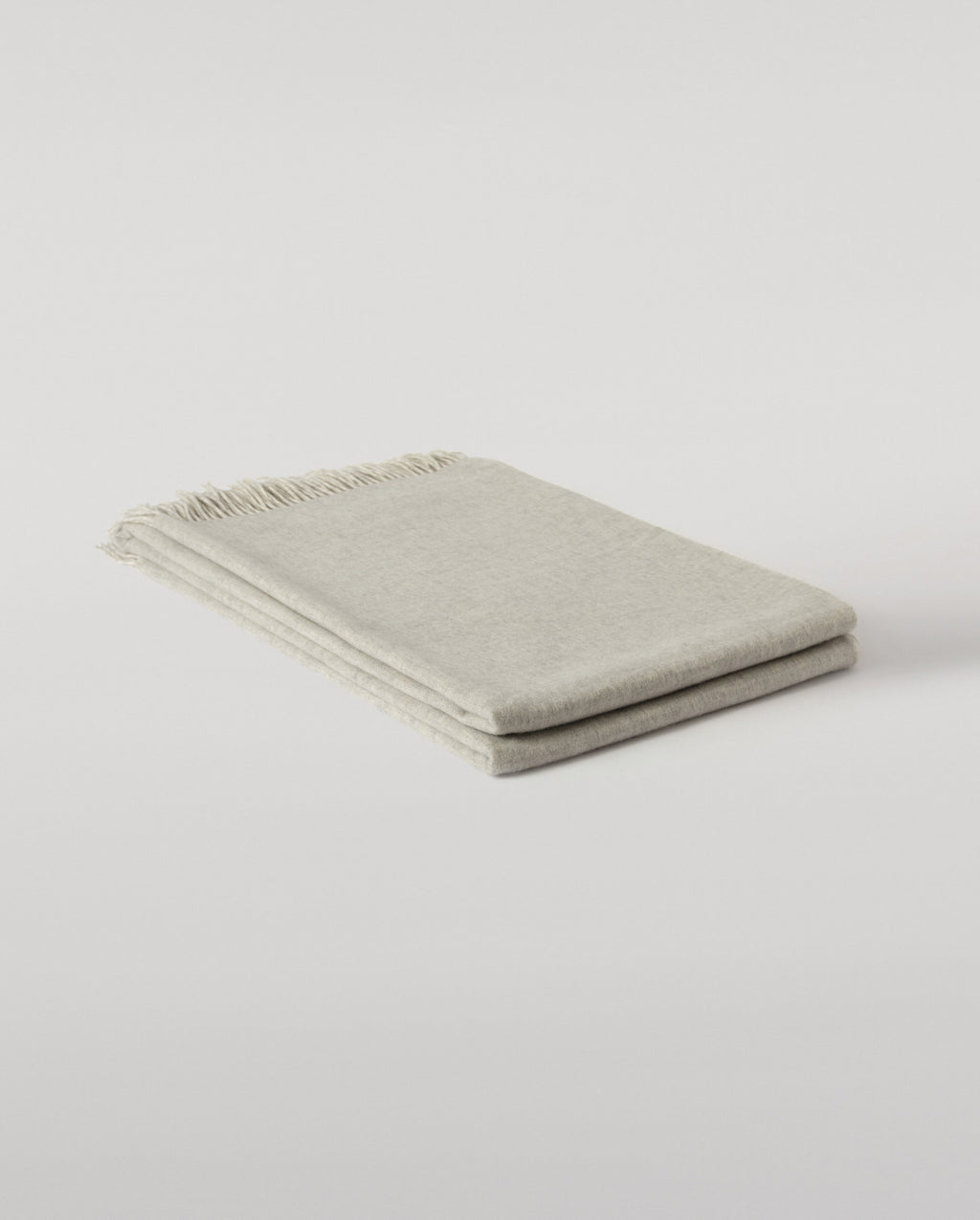 Reversible Light Grey & White Cashmere Bed Throw