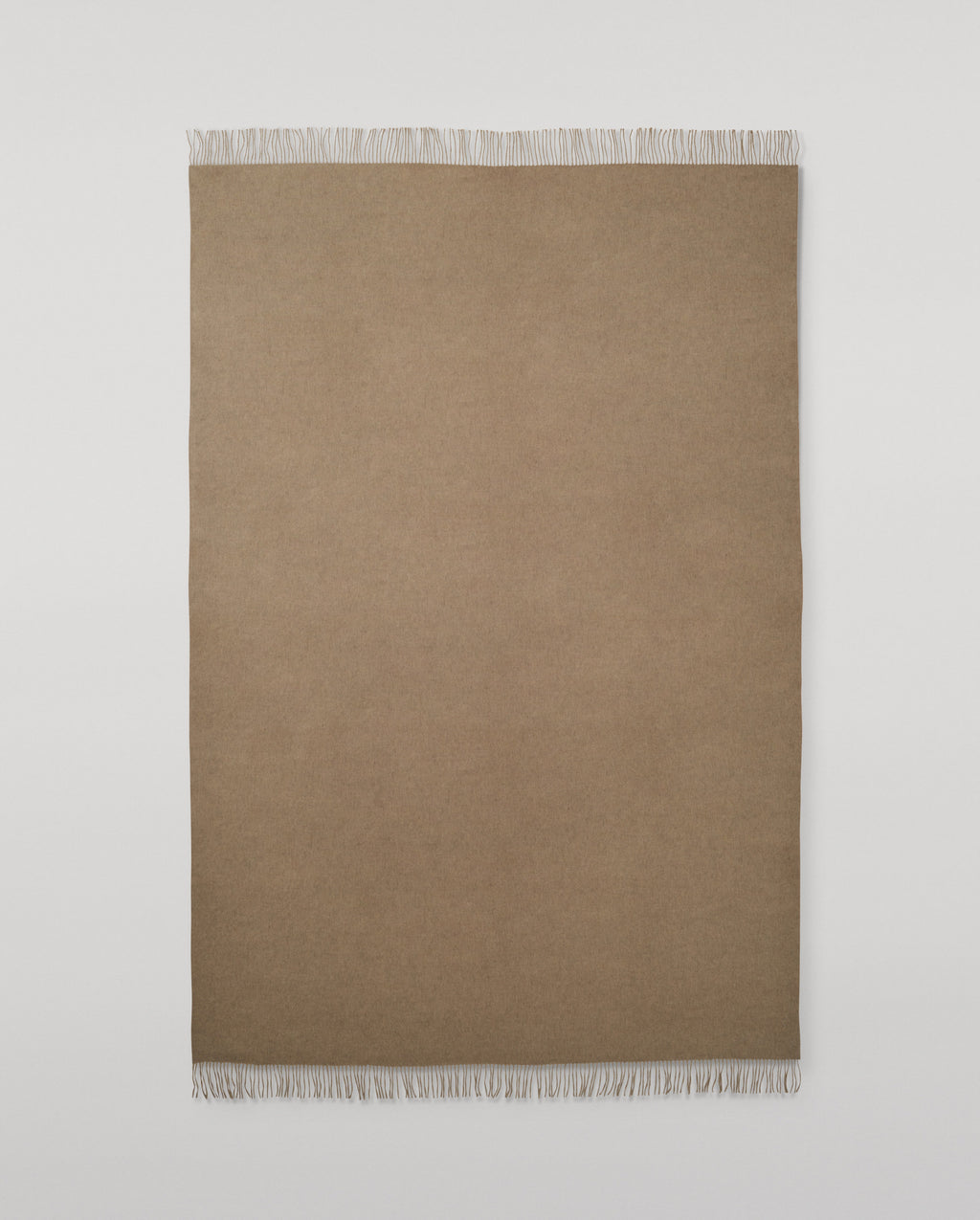 Reversible Brown & Natural Cashmere Bed Throw