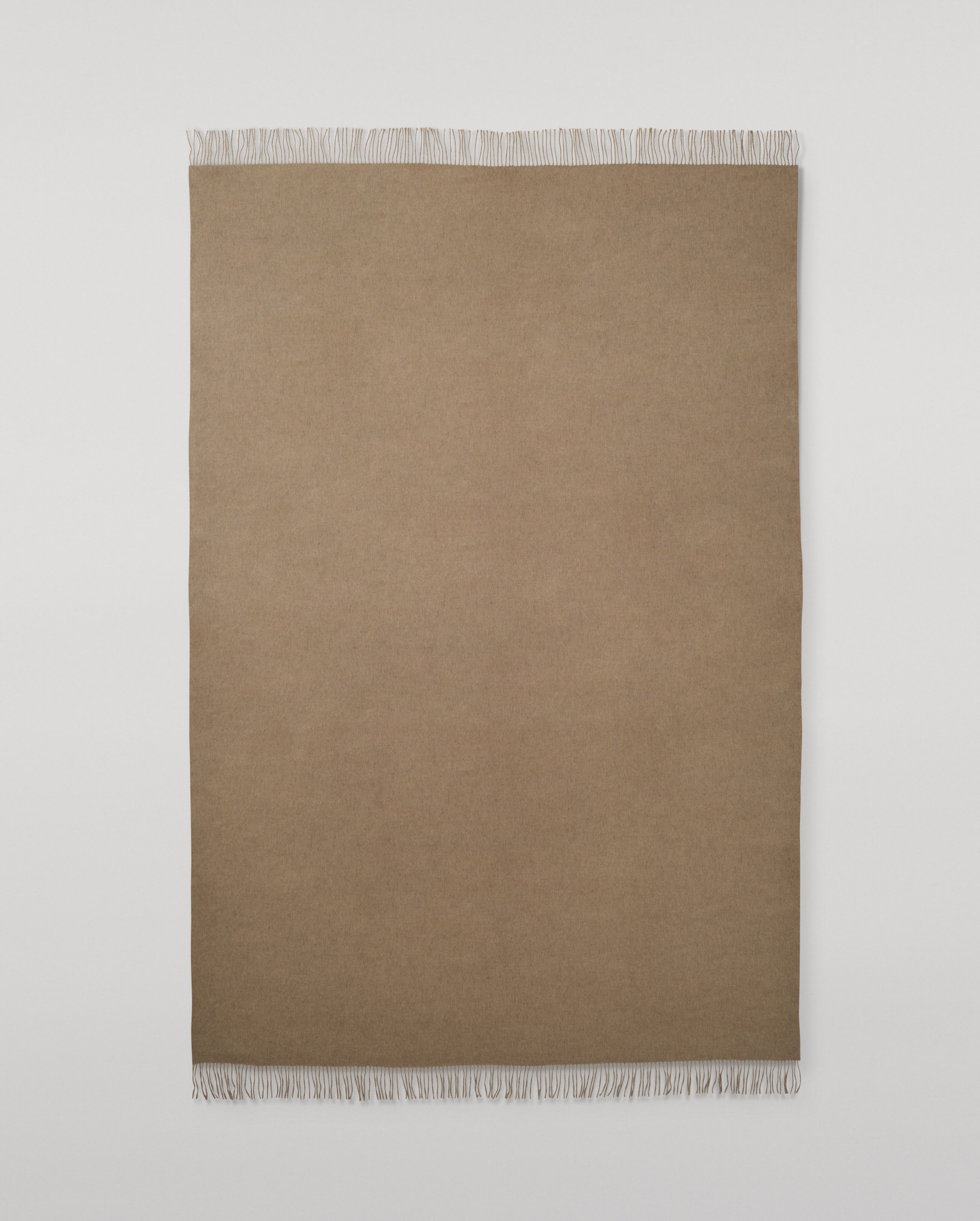 Reversible Brown & Natural Cashmere Bed Throw