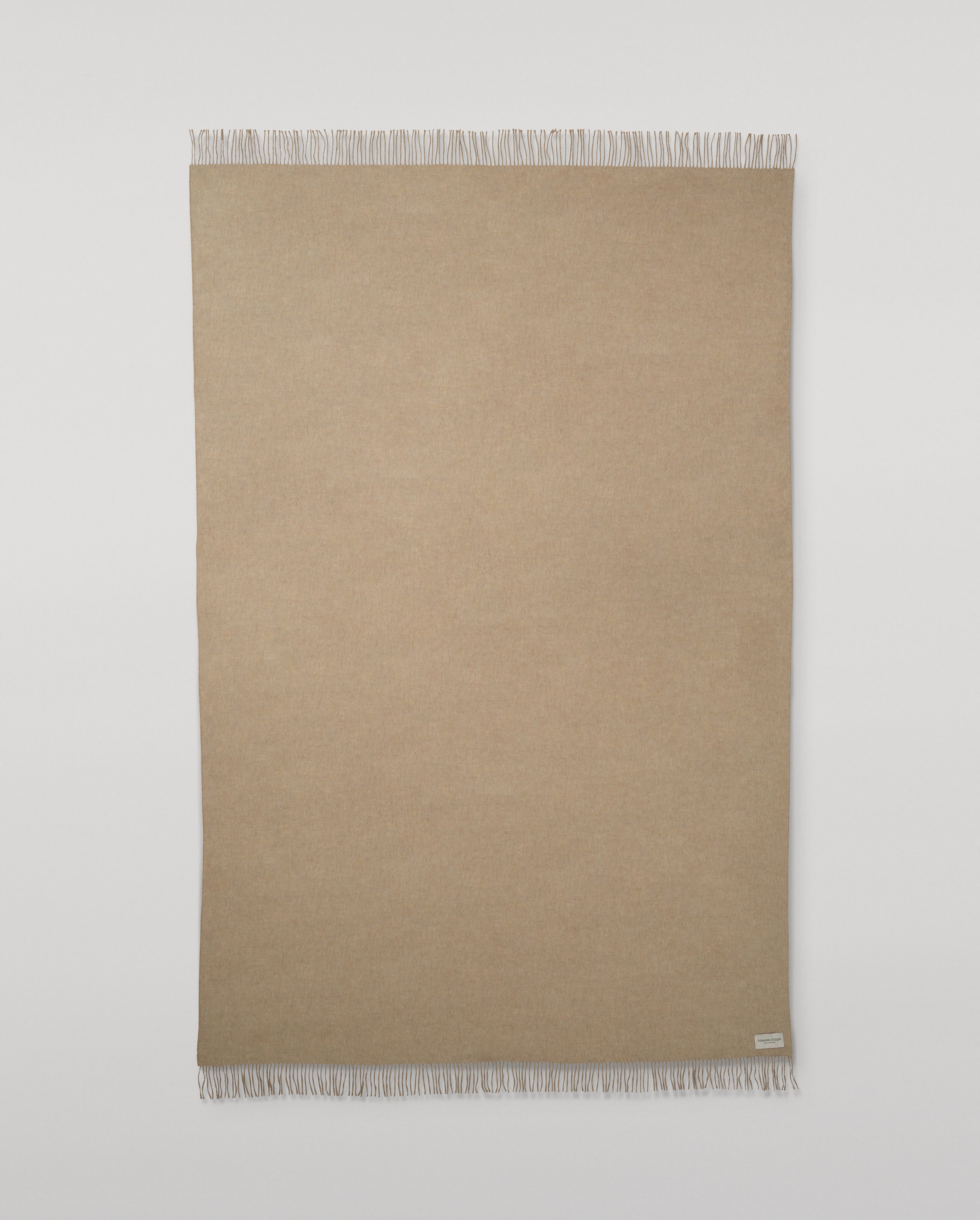 Reversible Brown & Natural Cashmere Bed Throw