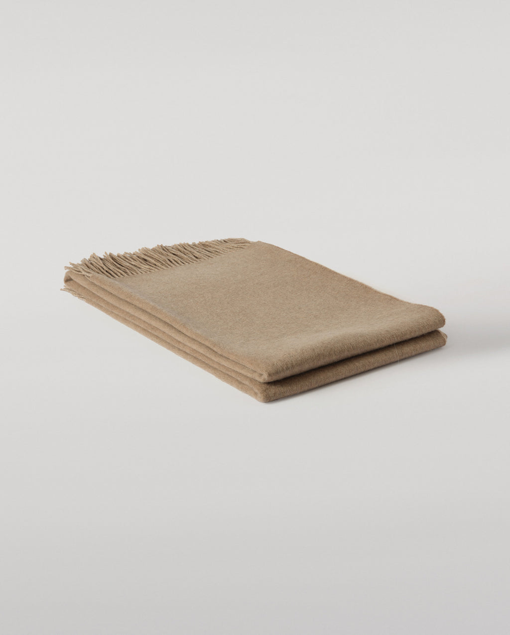 Reversible Brown & Natural Cashmere Bed Throw