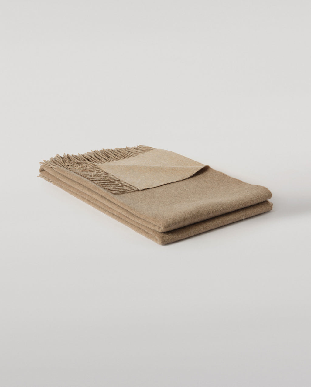 Reversible Brown & Natural Cashmere Bed Throw